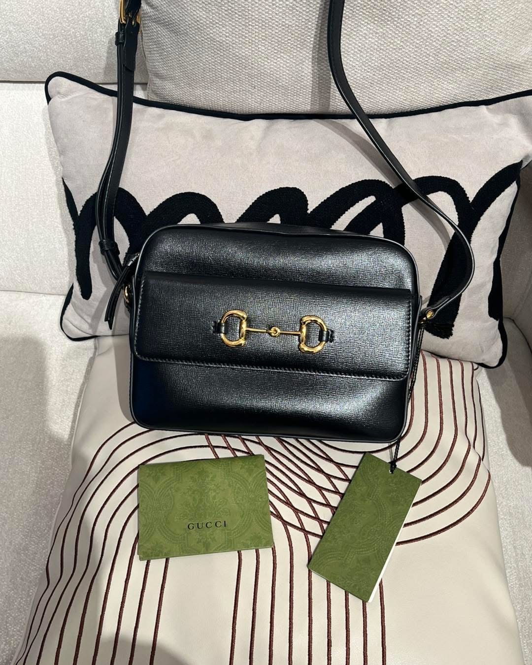 Gucci horsebit 1955 camera bag 黑金牛皮,100%Authentic, 99%New ✅專門店收據✅Tap✅Dust bag