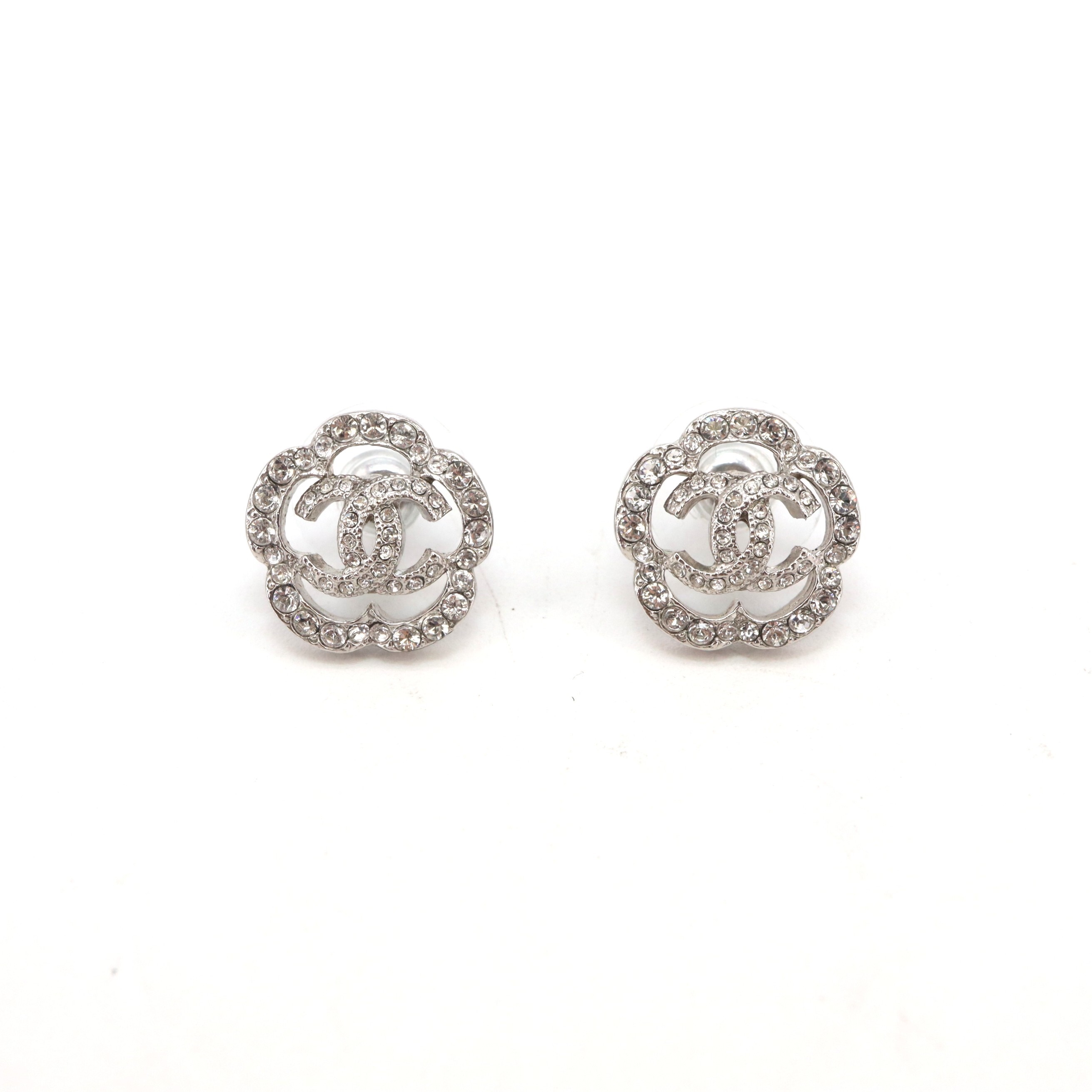 Chanel Coco Mark Rhinestone Piercing Earring