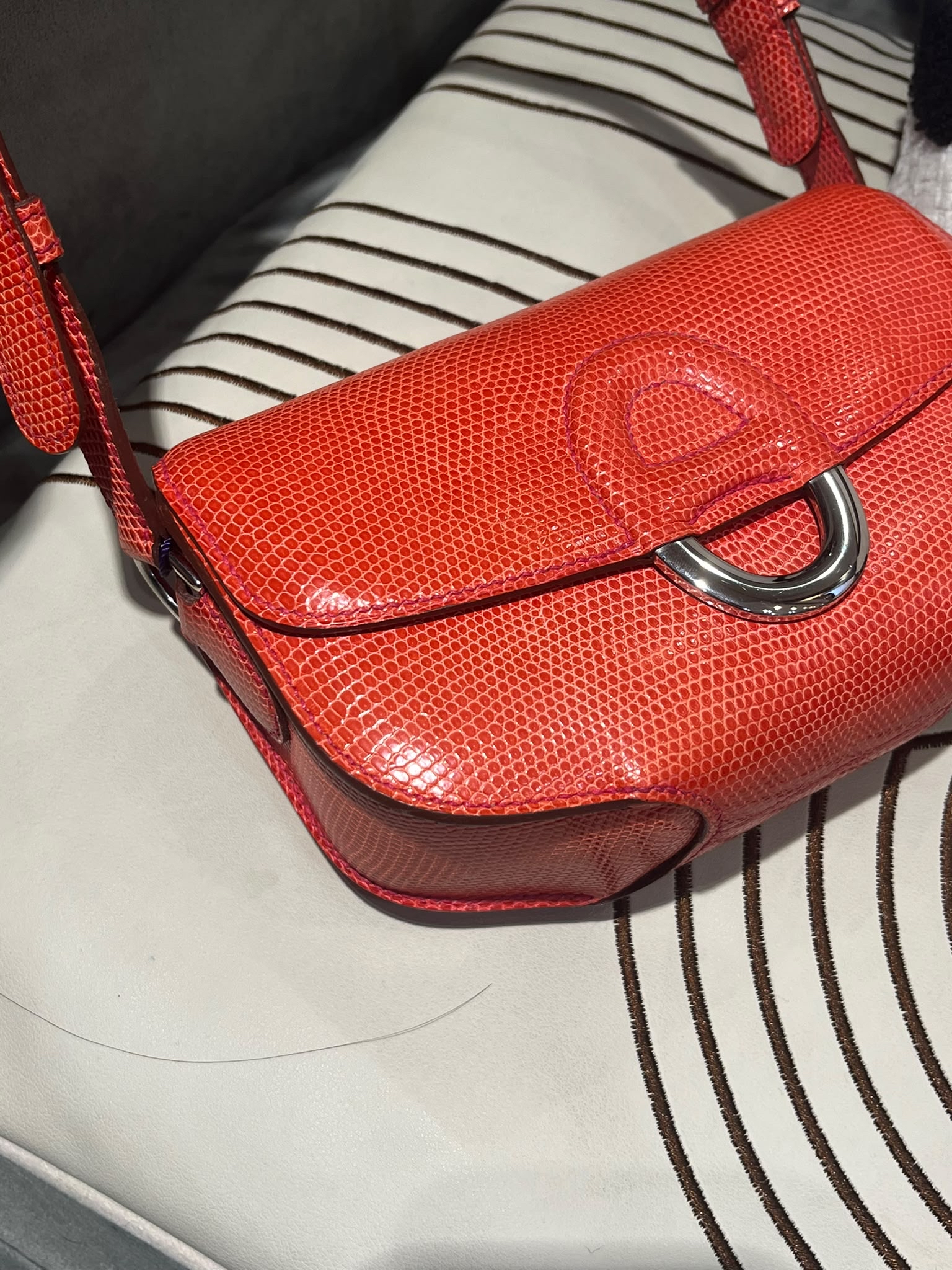 Hermes Varanus Niloticus Lizard Cherche Midi 18 100%Authentic, 98%New ☑️Dust bag