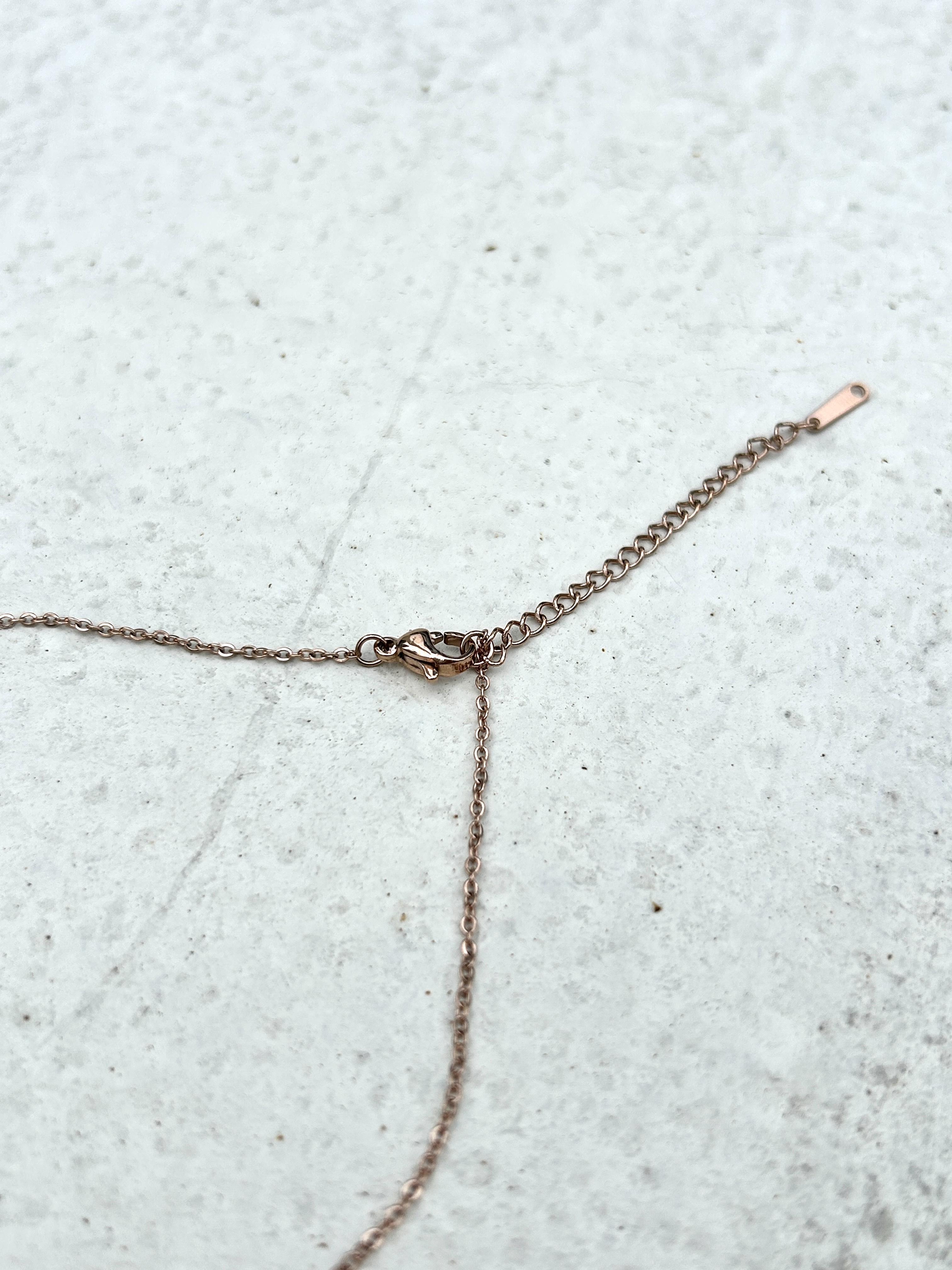 Rose gold moon star stainless necklace