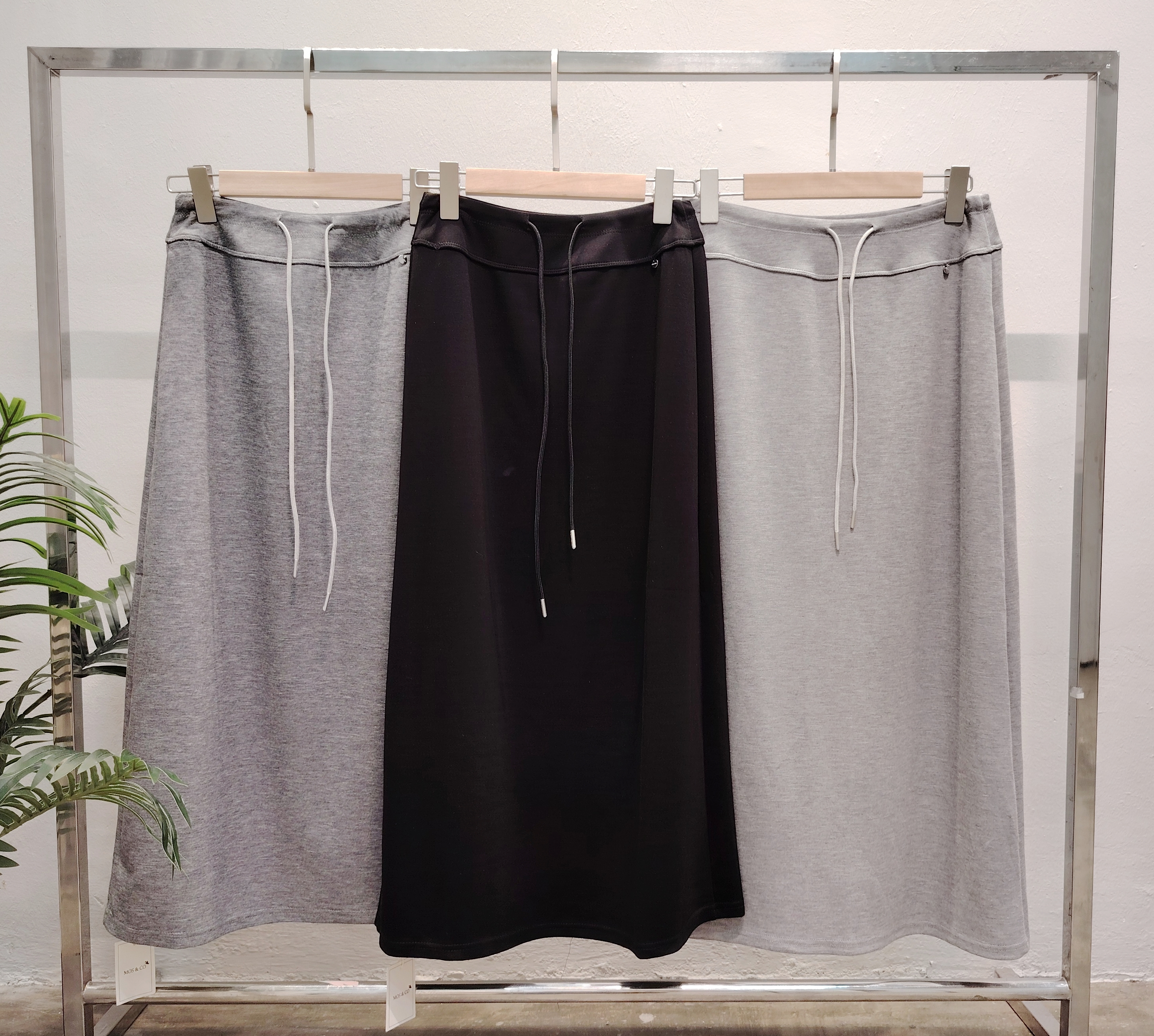 2562 Scuba Cotton Mid - A Line Skirt