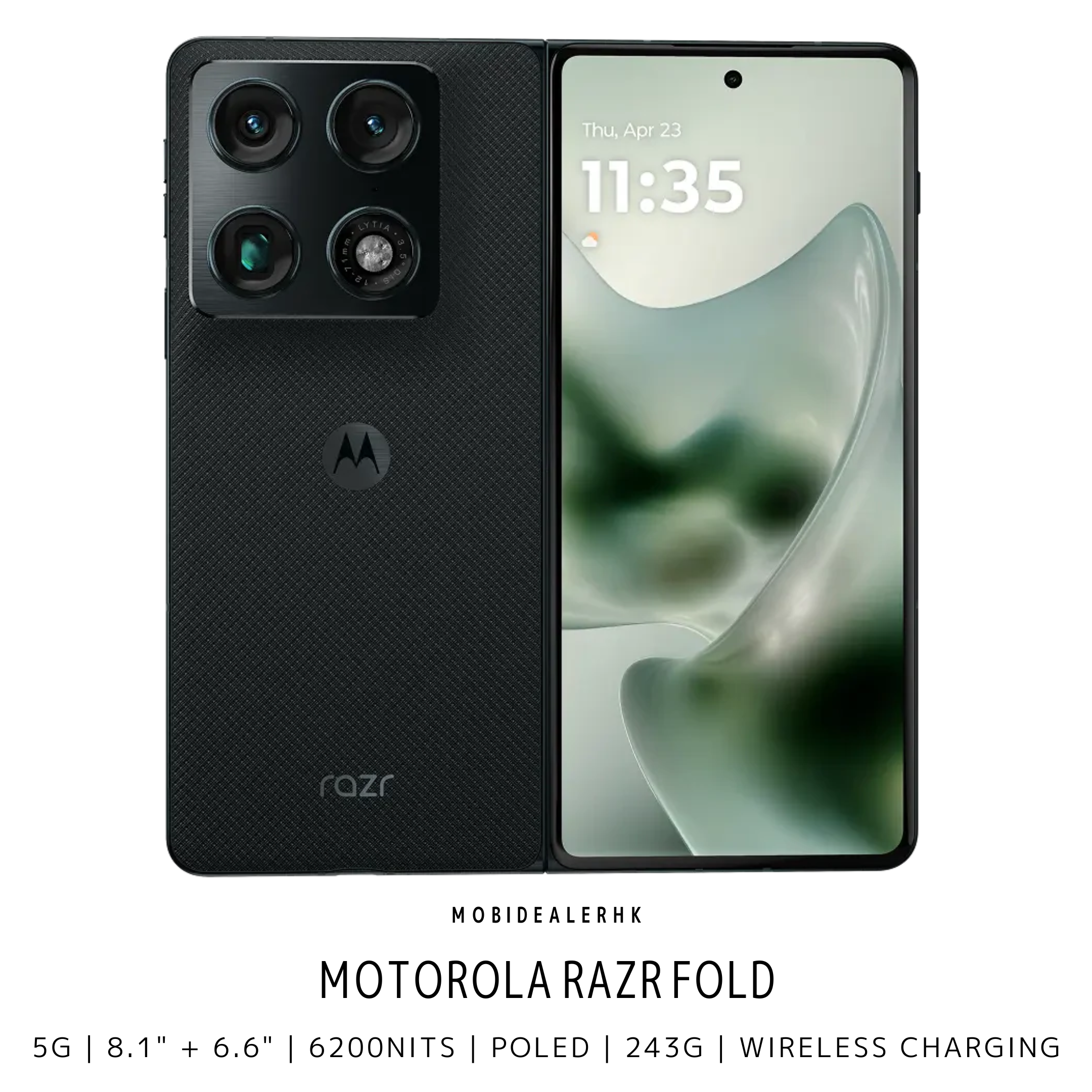 Motorola Razr Fold | 5G | 智能手機 | 摺疊手機 | 8.1 吋 6200 尼特大螢幕 | Snapdragon 8 Gen 5 | 6000mAh 矽碳電池 | 80W 閃充
