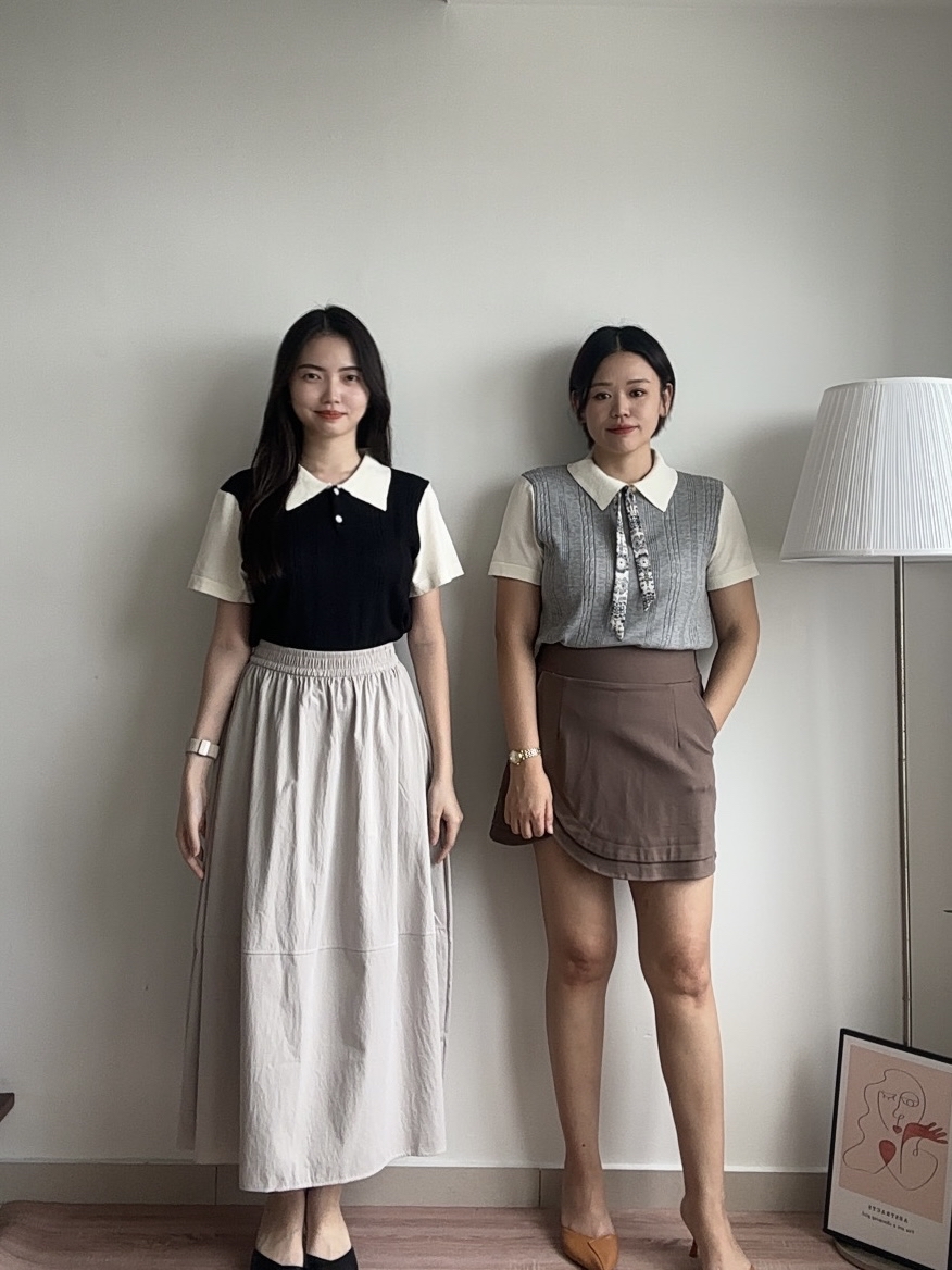 T4346 Fake Two-Pieces Knit Top - 3 Colors 