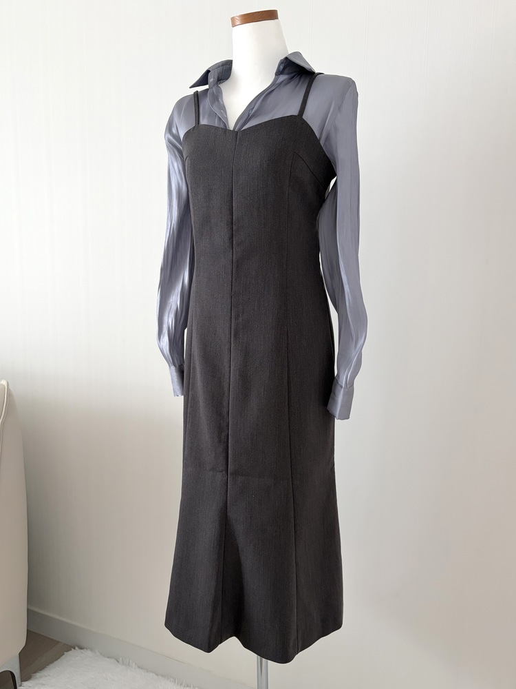 Contour Slip Dress (Brown)