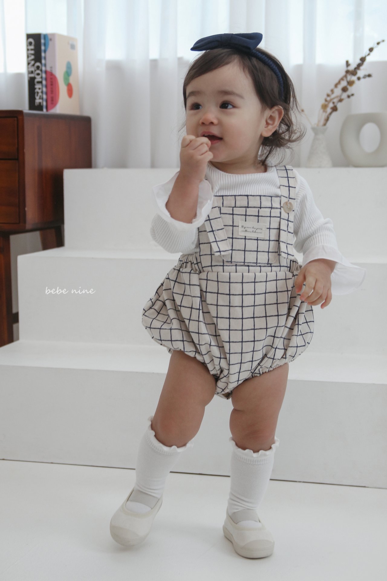 🌸預訂 韓國直送🌸🇰🇷Bebenine兩色條紋格紋吊帶包屁褲