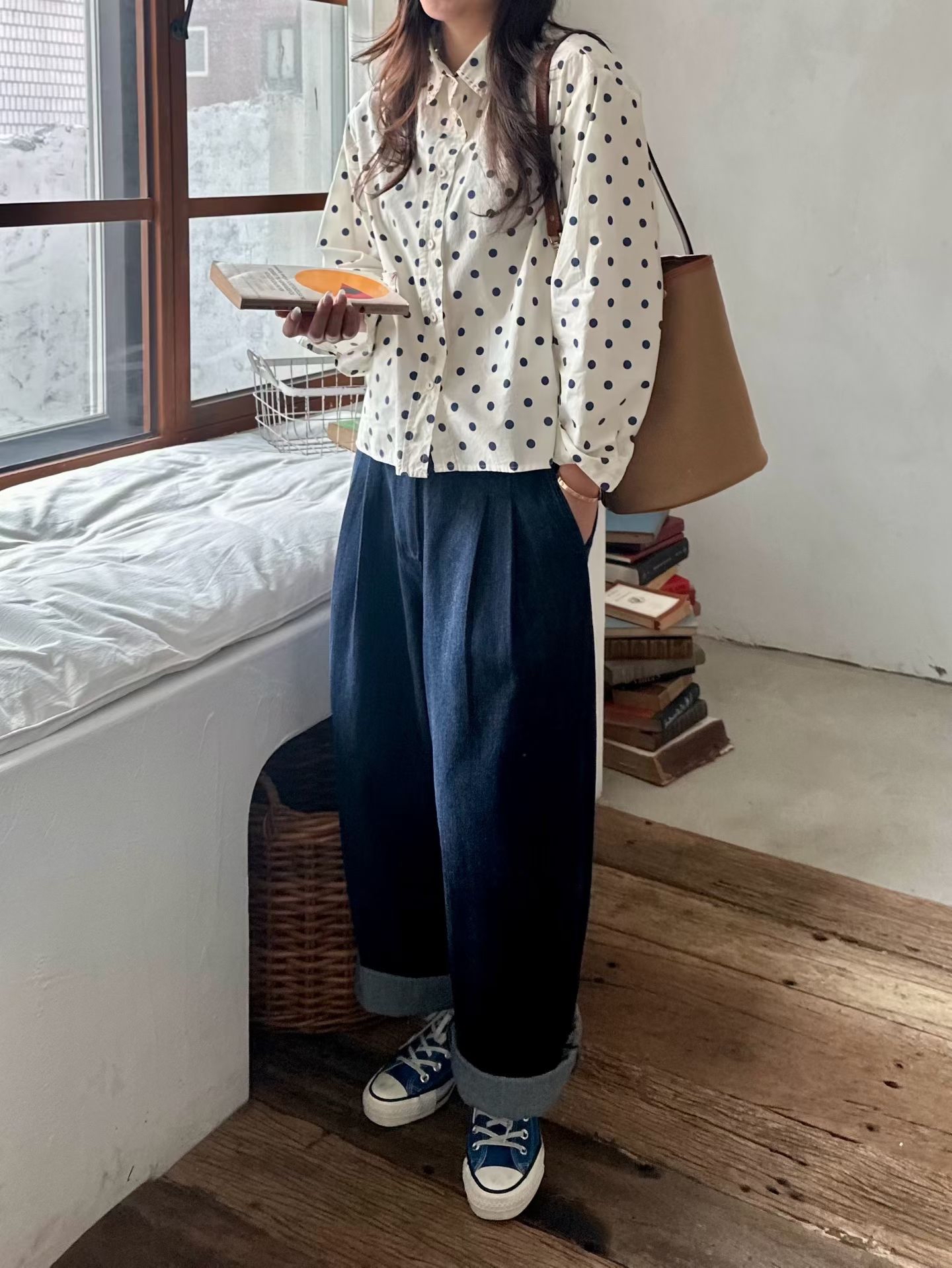 AT OY 前後袋圓點恤