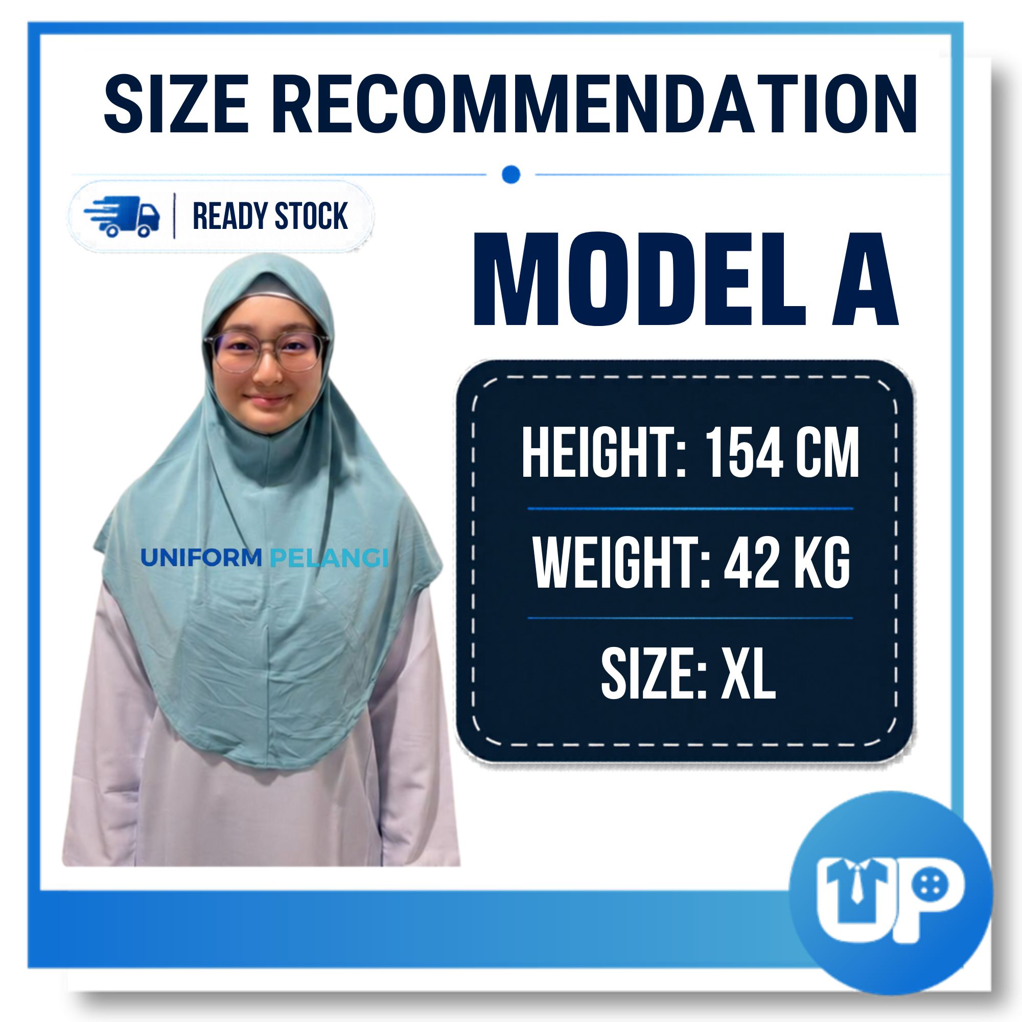Tudung Sekolah Sea Emerald Awning Lembut Selapis Kain Lycra Hijab Awning Lycra Uniform Sekolah