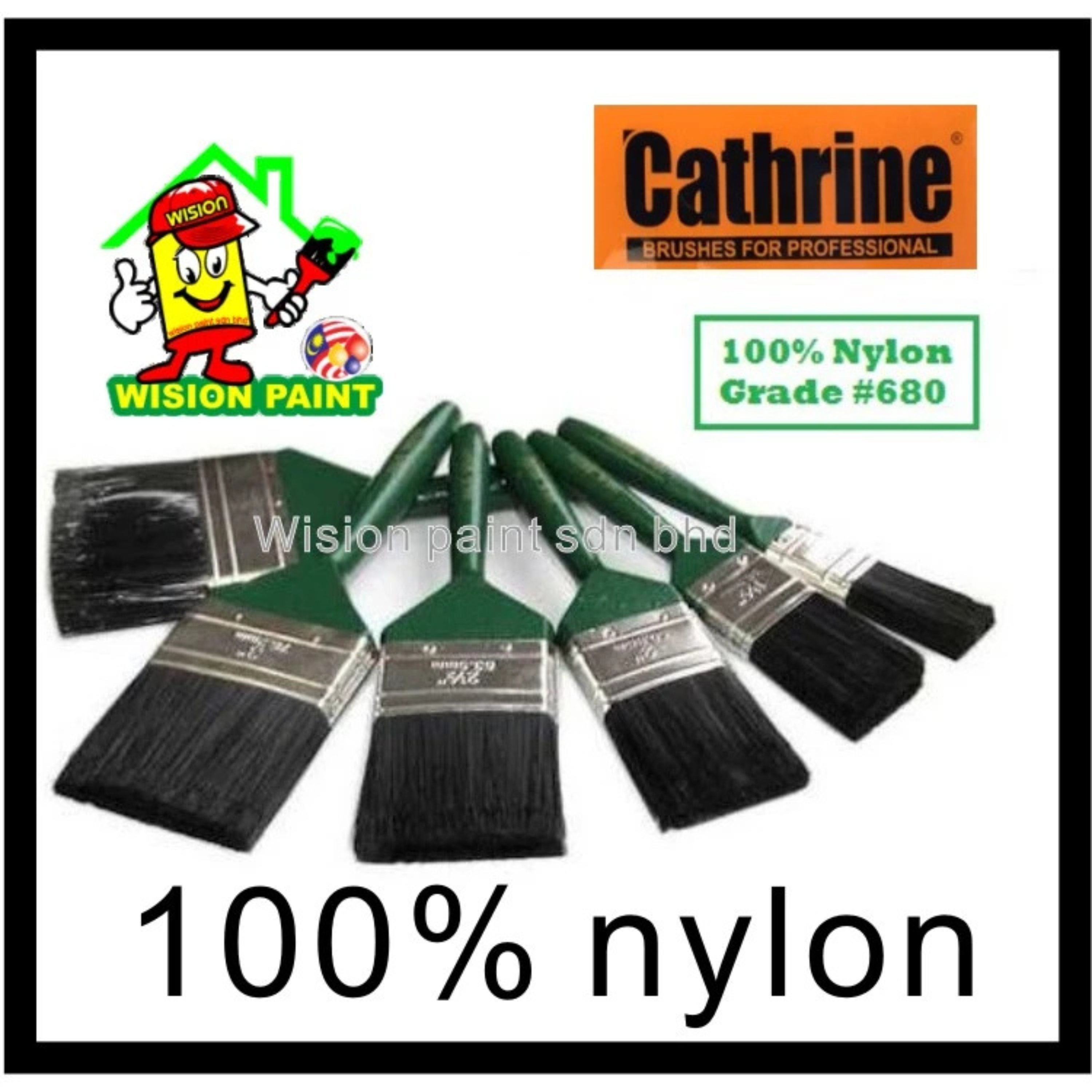 680N PAINT BRUSH CATHRINE BRUSHES FOR PROFESSIONAL MEDIUM DUTY PAINT ( BRUSH HITAM )