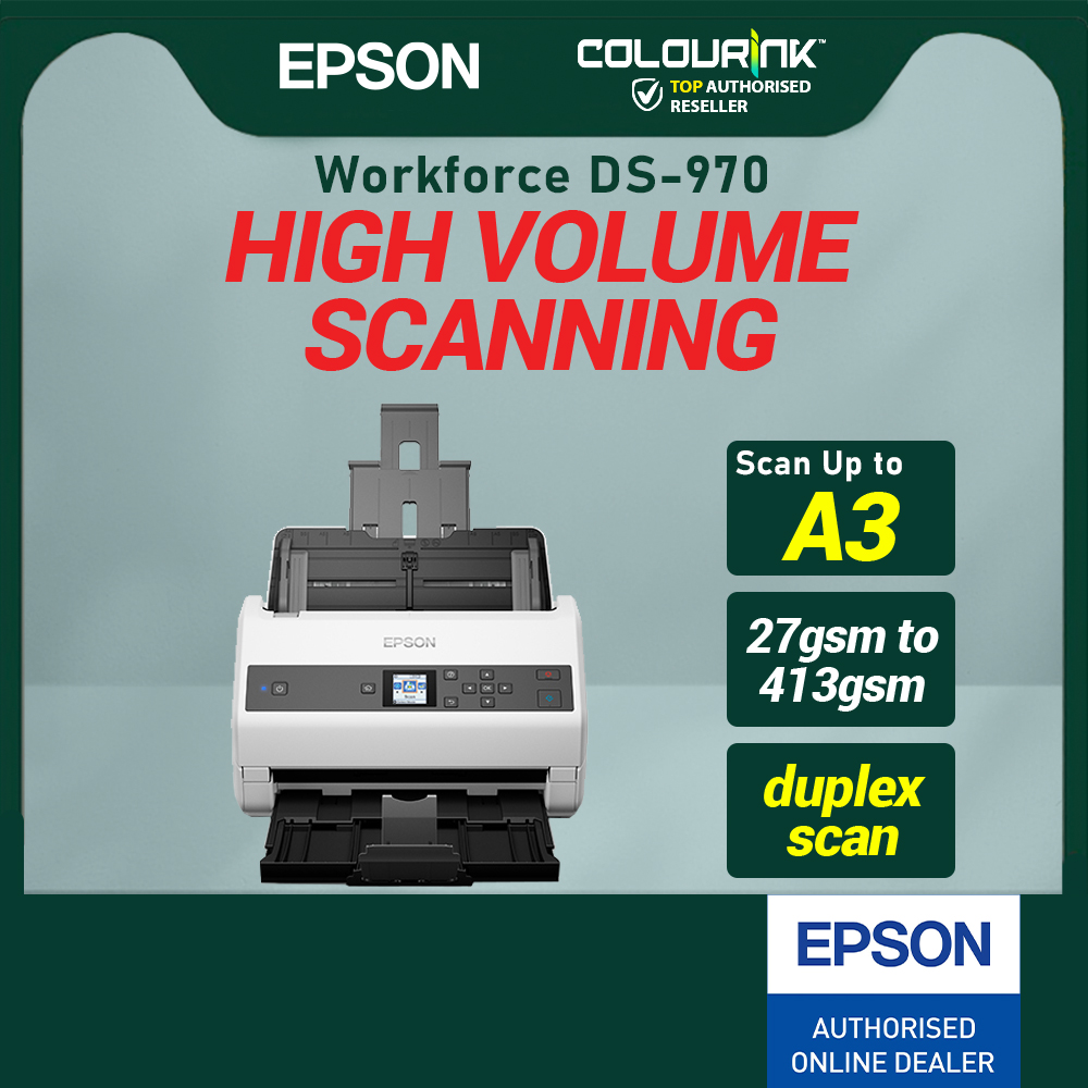 Epson WorkForce DS-970 A4 Duplex Sheet-fed Document Scanner | 85ppm/170ipm | OCR PDF | 100-Sheet ADF | USB 3.0