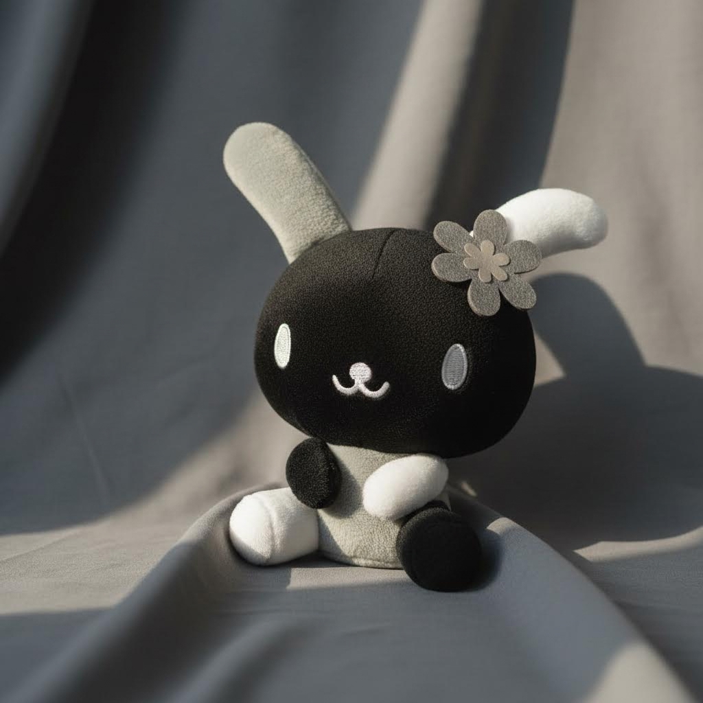 Sanrio - 公仔 (黑色花小兔款)