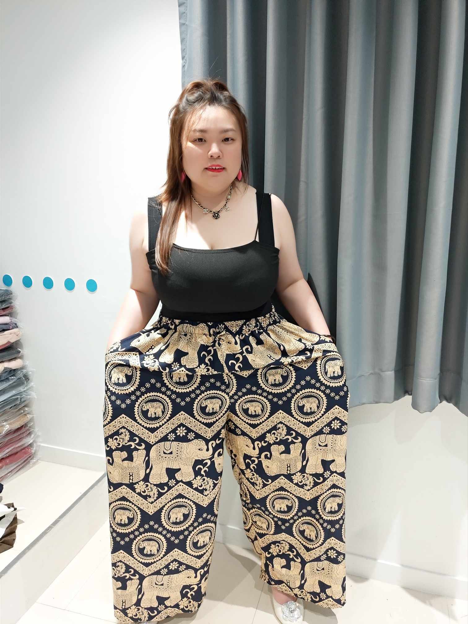 DOC11 超大碼大象图腾长裤