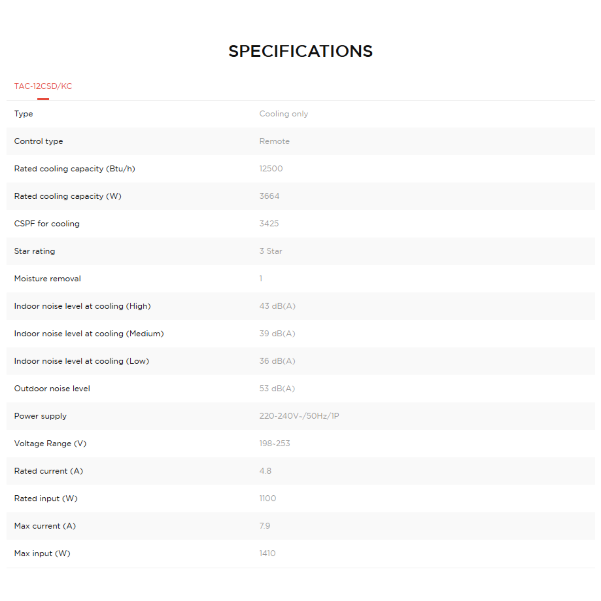 TCL 1.5HP Elite Series Non-Inverter Air Conditioner (TAC-12CSD/KC)
