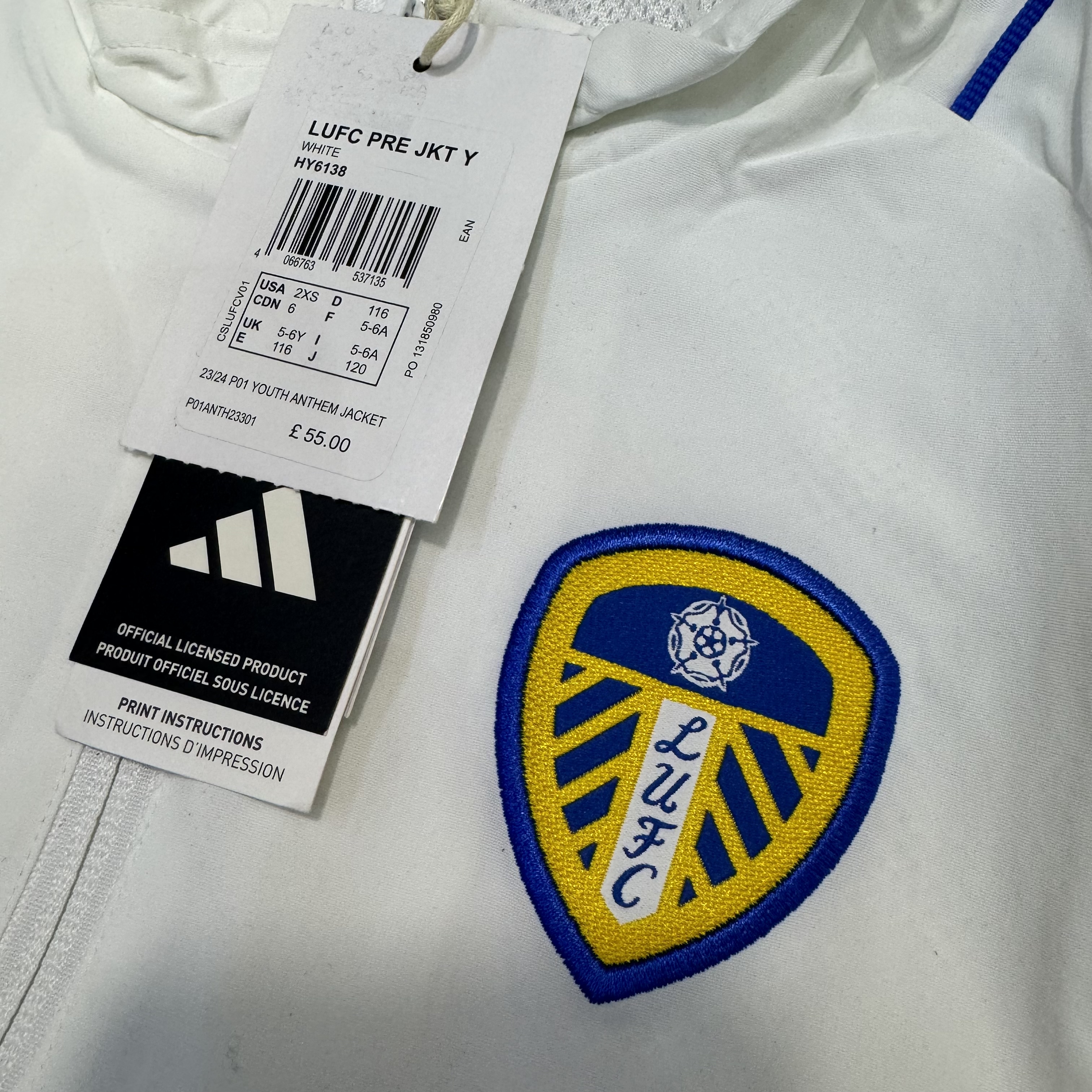 (Kids size)Leeds United training jacket (Bnwt)
