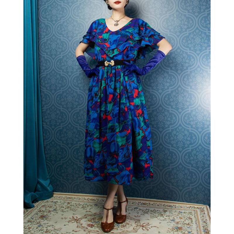 Algo Ettes Made in 1980s Garden Party Dress (MU104-20)