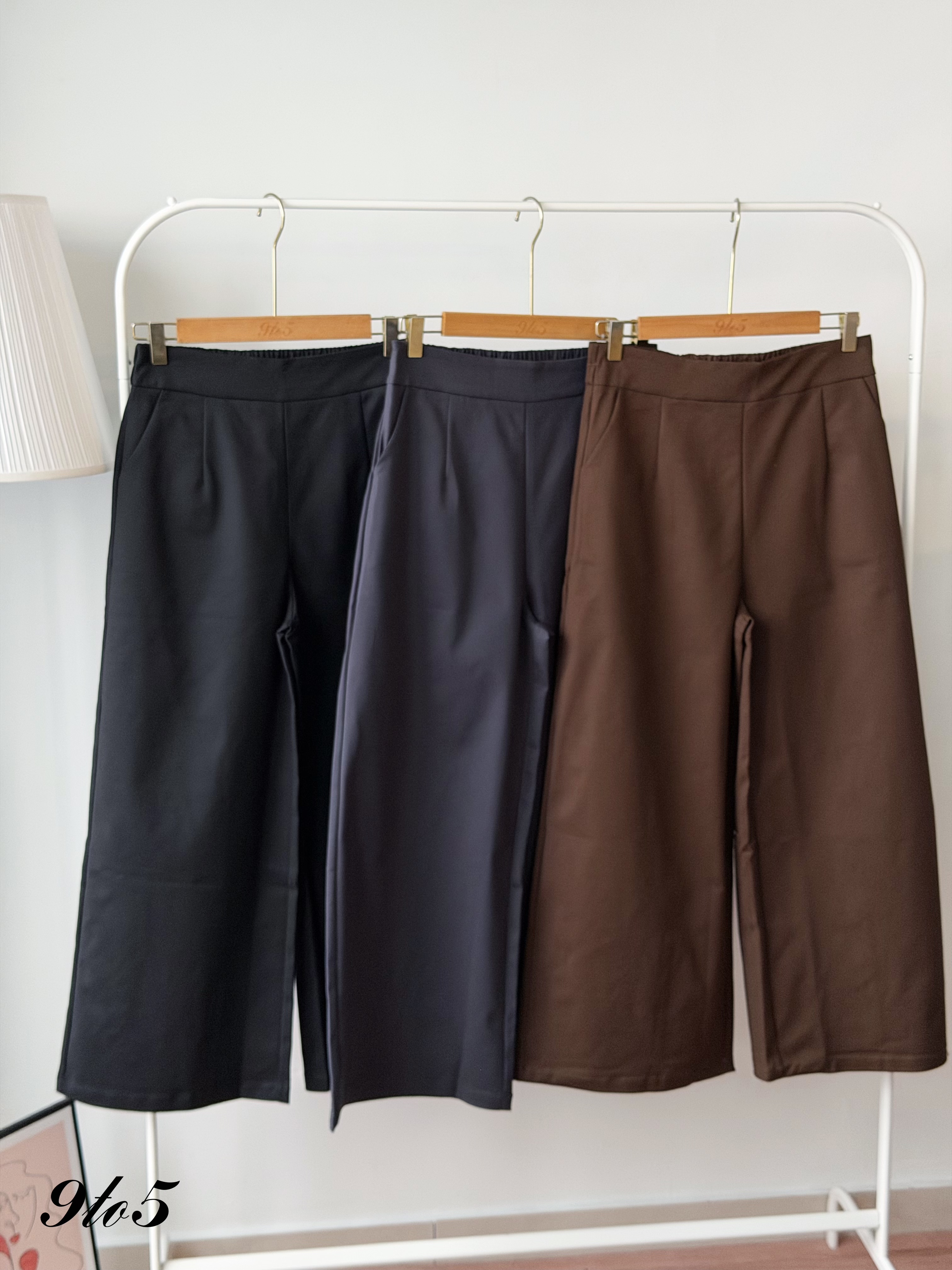 S2033 Wide Leg Long Pants - 3 Colors 