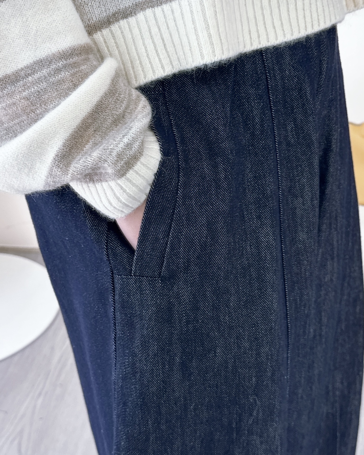 日式寬鬆街頭風牛仔闊褲