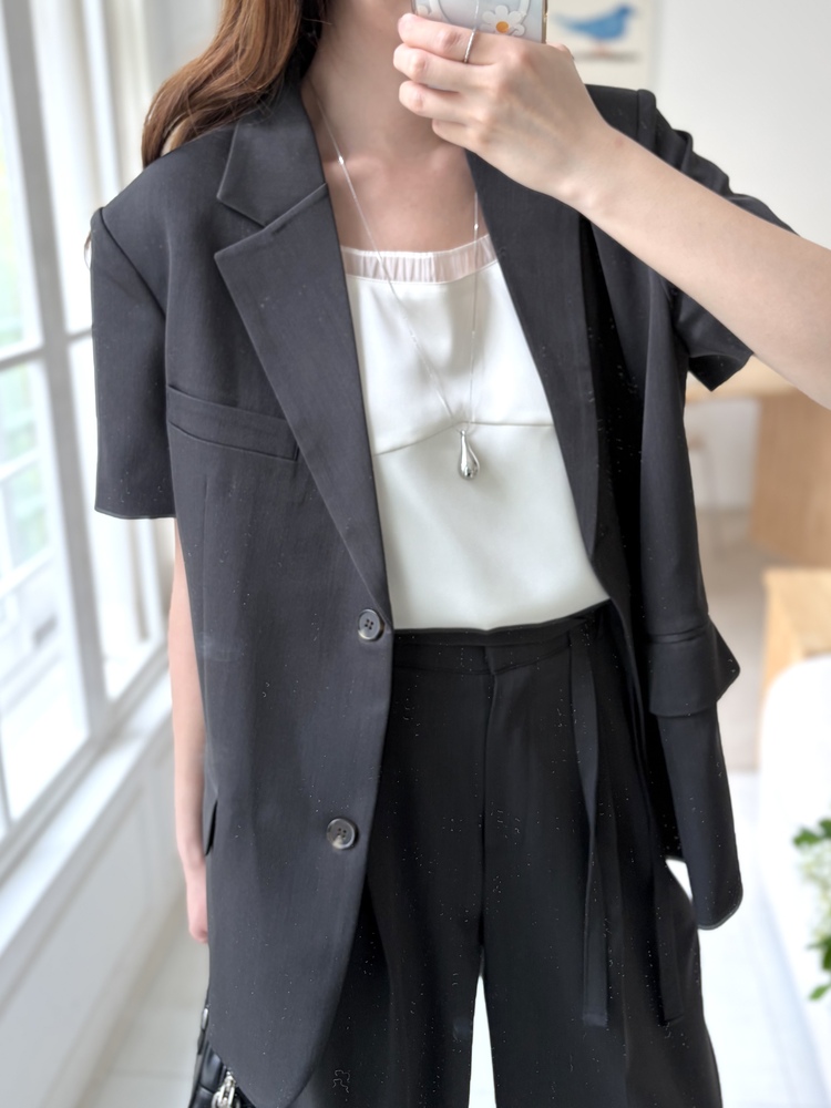 Aveline Relaxed Fit Blazer (Charcoal)