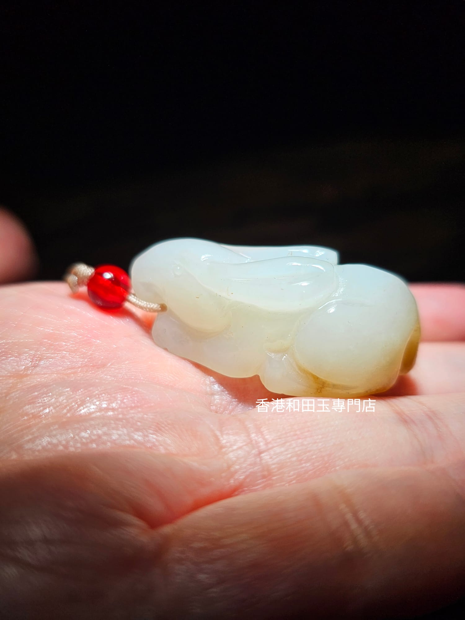 和田糖白玉玉兔掛件