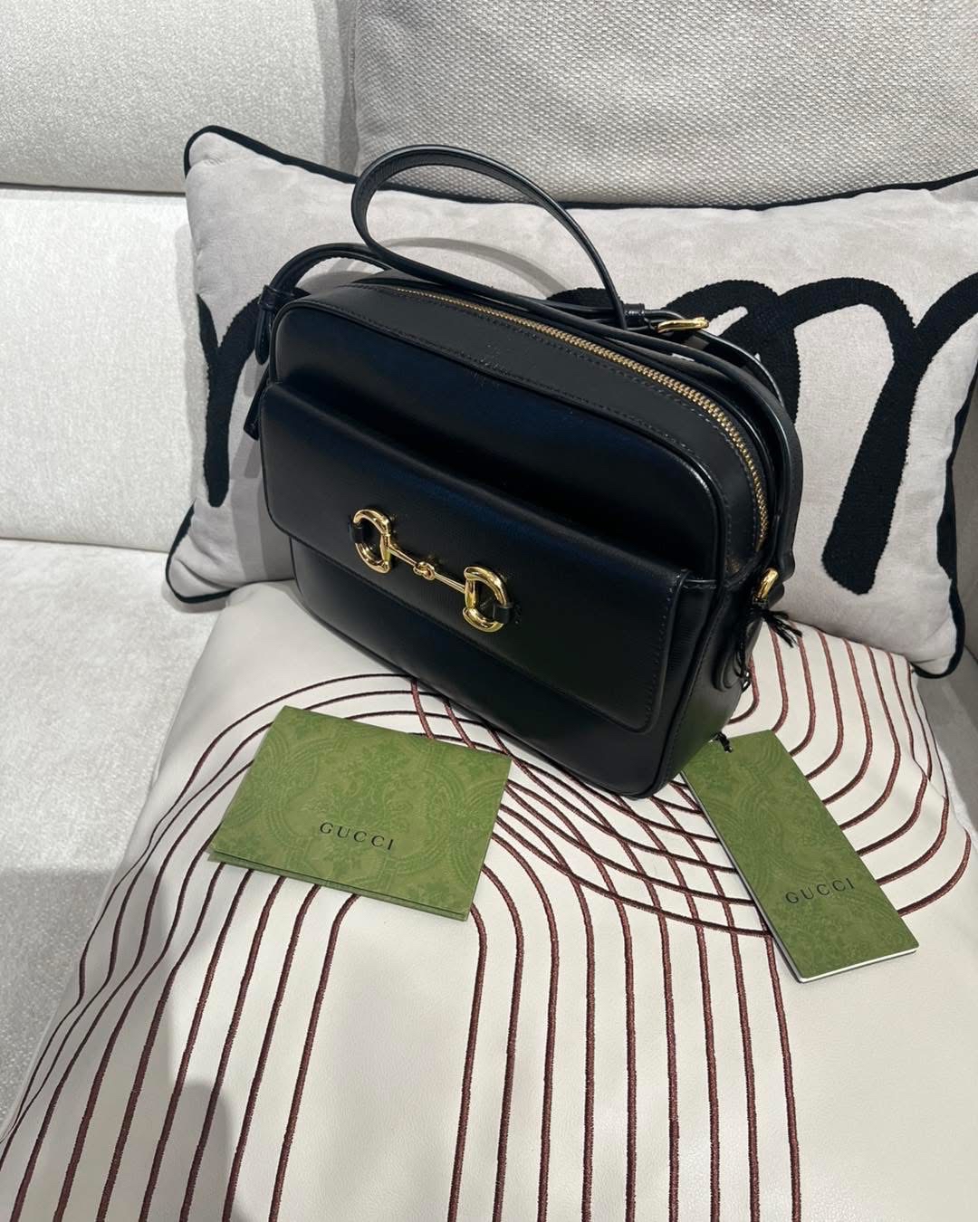 Gucci horsebit 1955 camera bag 黑金牛皮,100%Authentic, 99%New ✅專門店收據✅Tap✅Dust bag