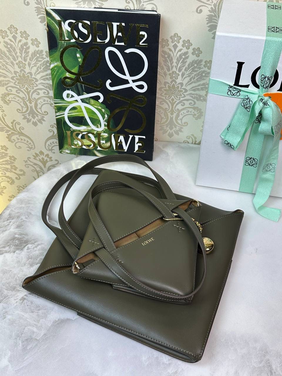 Loewe罗意威 Origami 立体拼接手提包 菜篮子包