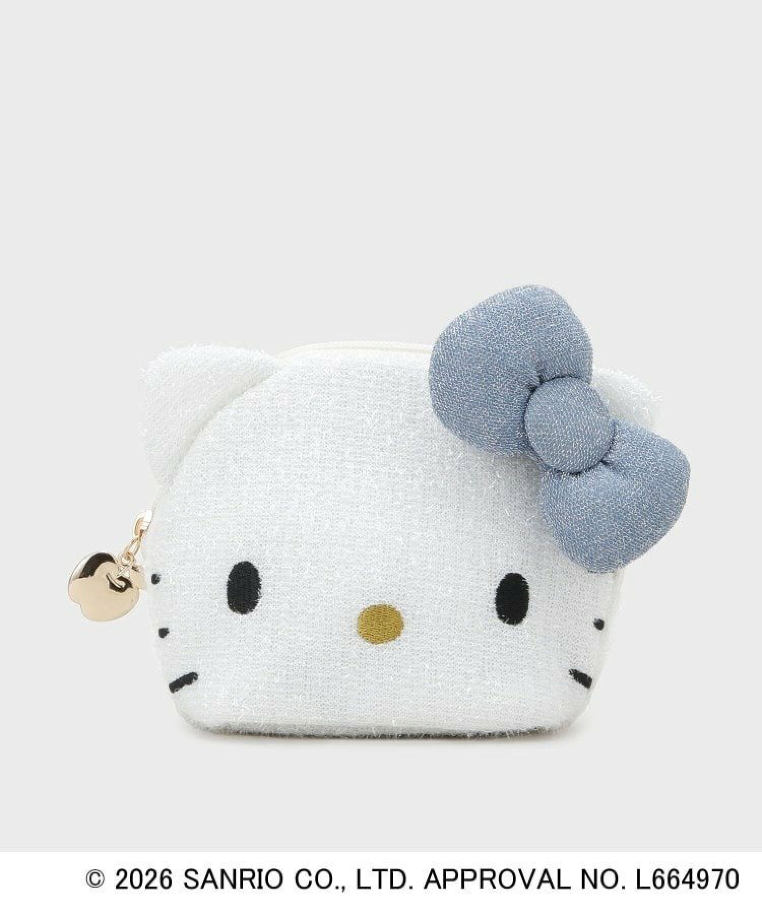 Hello Kitty 亮面貝殼 face pouch 藍色
