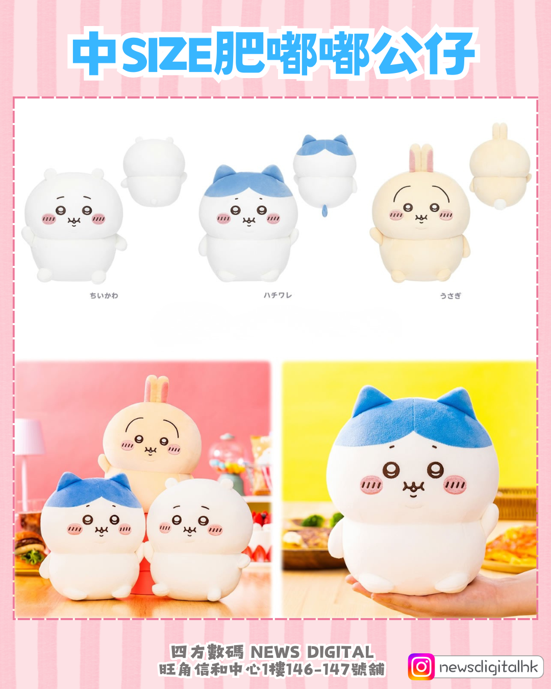 [新品預訂-2月下旬到貨] 🇯🇵Chiikawa肥嘟嘟系列公仔/掛飾/貼紙/MEMO紙