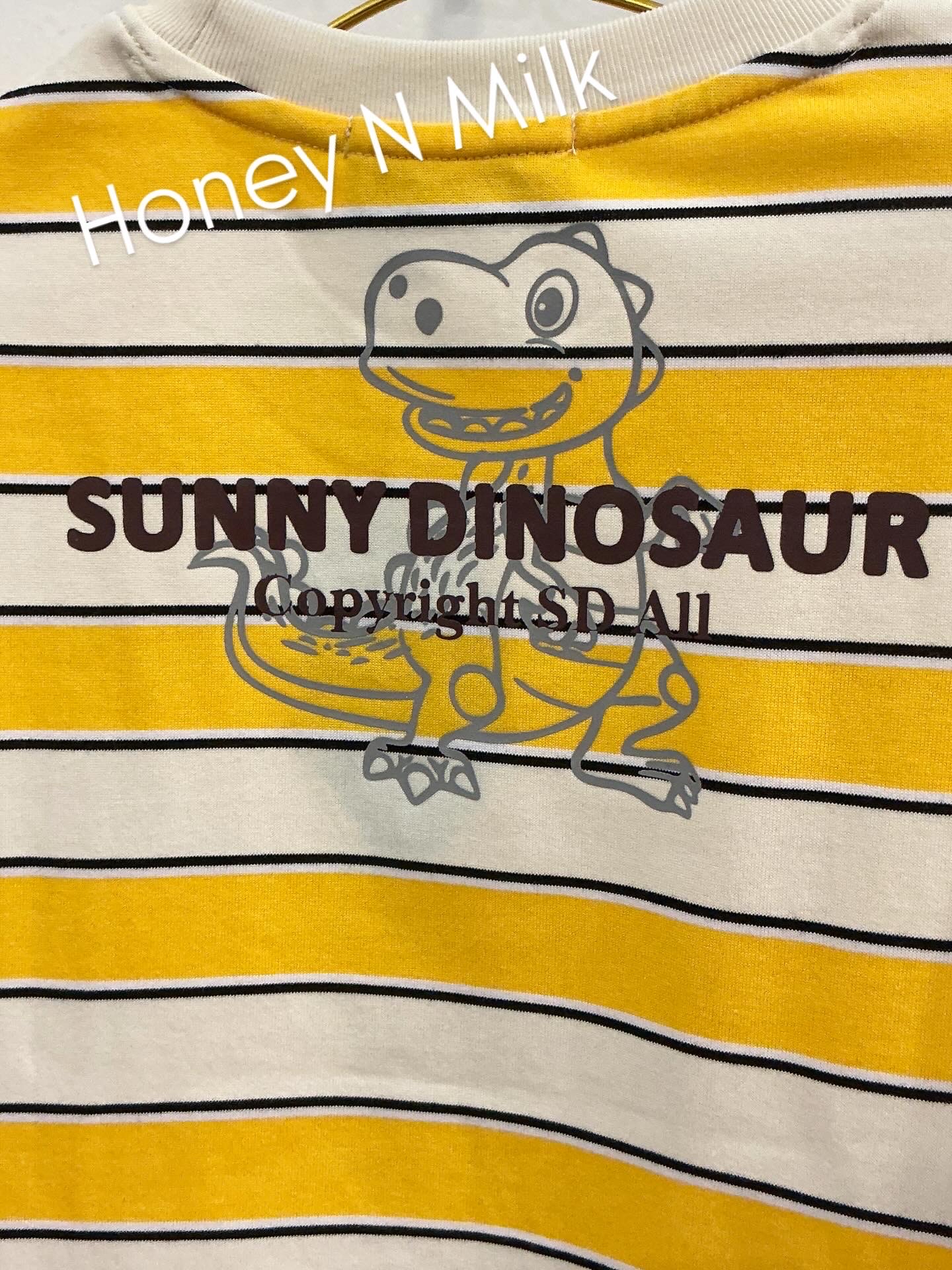 SGD+ Stripe Yellow Dino Top