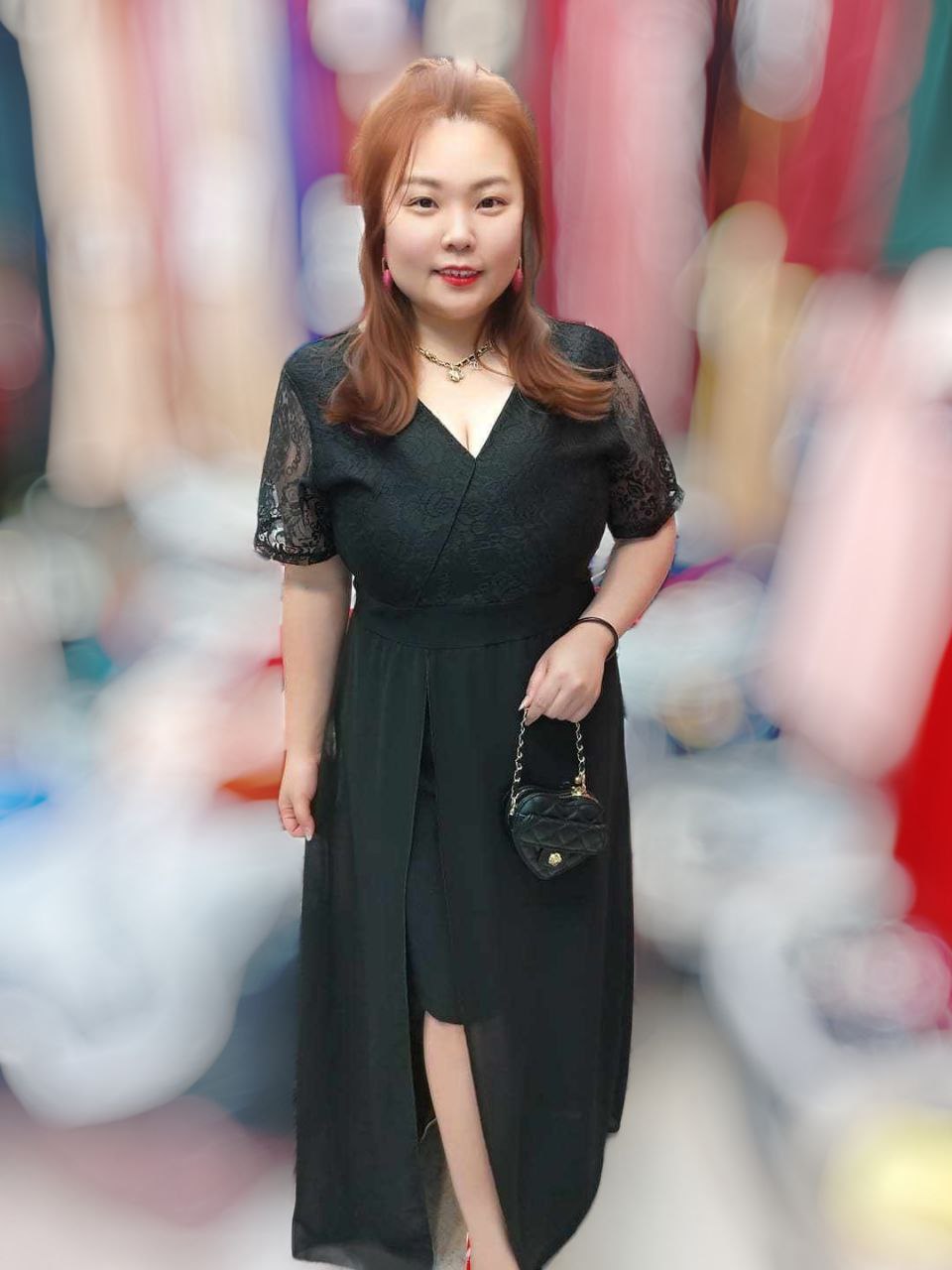 E01/EE0124  蕾丝V领长纱礼服