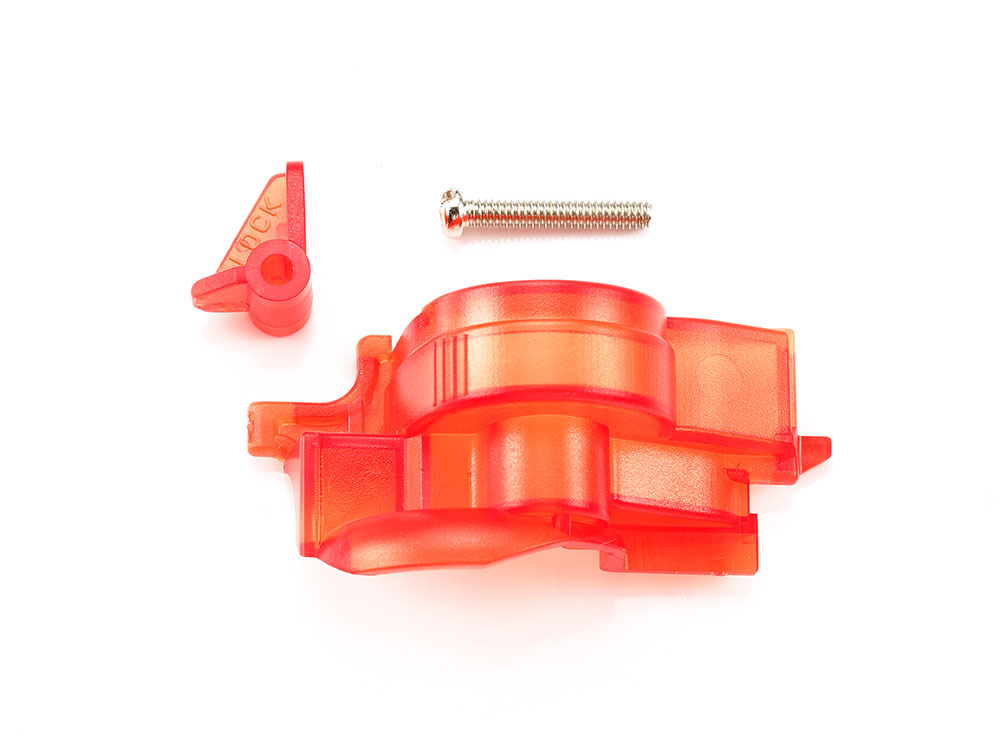 SUPER-II EASY LOCKING GEAR COVER (CLEAR RED) MINI 4WD STATION