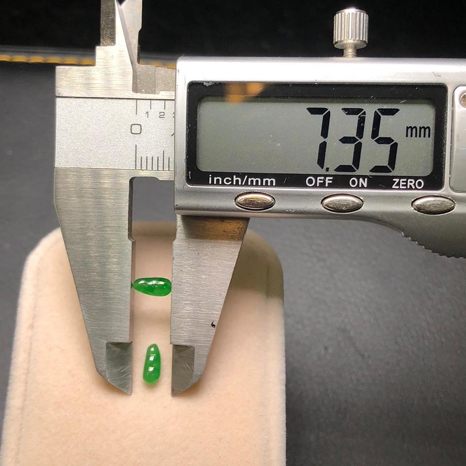 冰種滿綠翡翠福豆一對 - 1