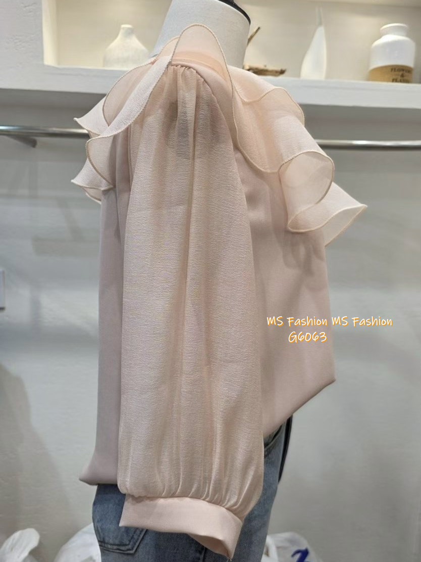 G6063 韓國🇰🇷靚料雙層ruffle top