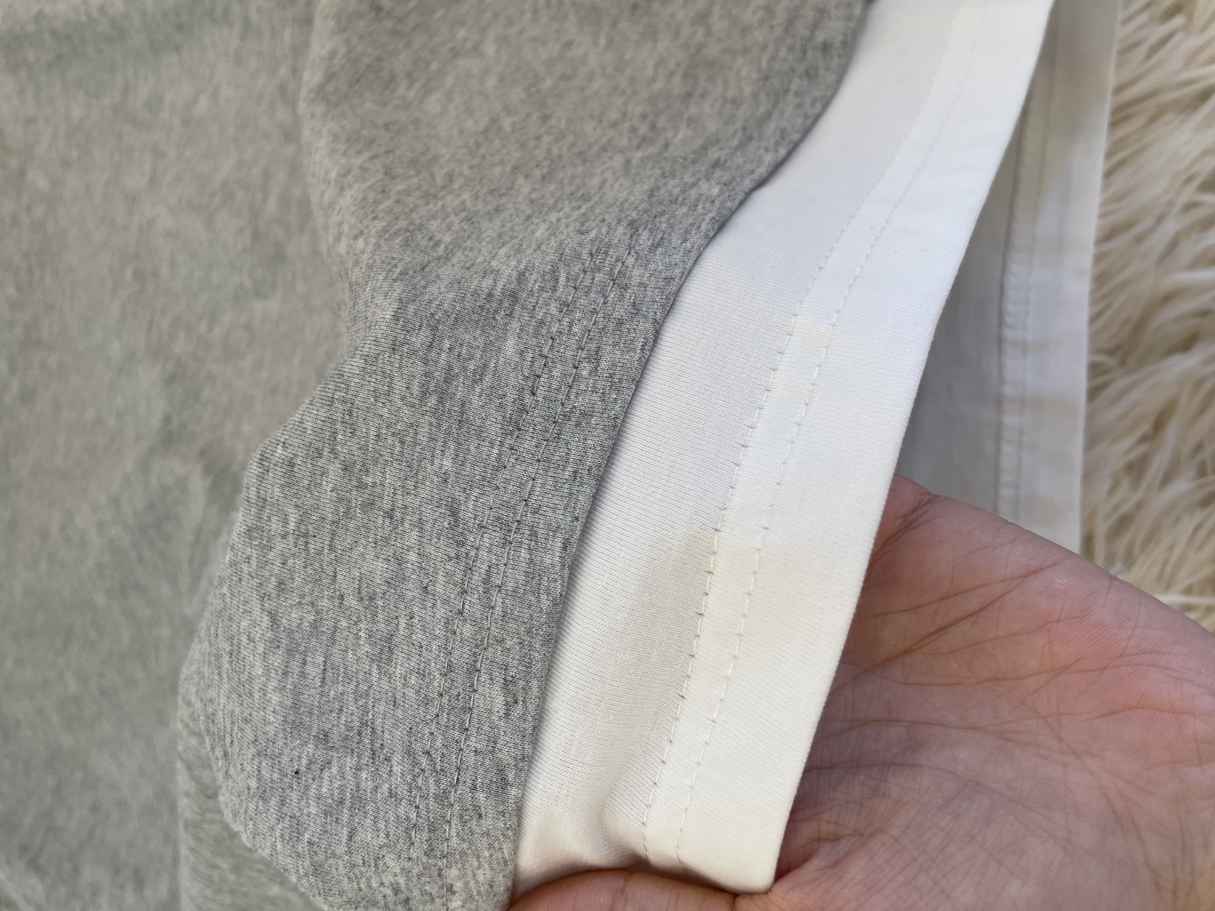 圆领假两件式短Tee