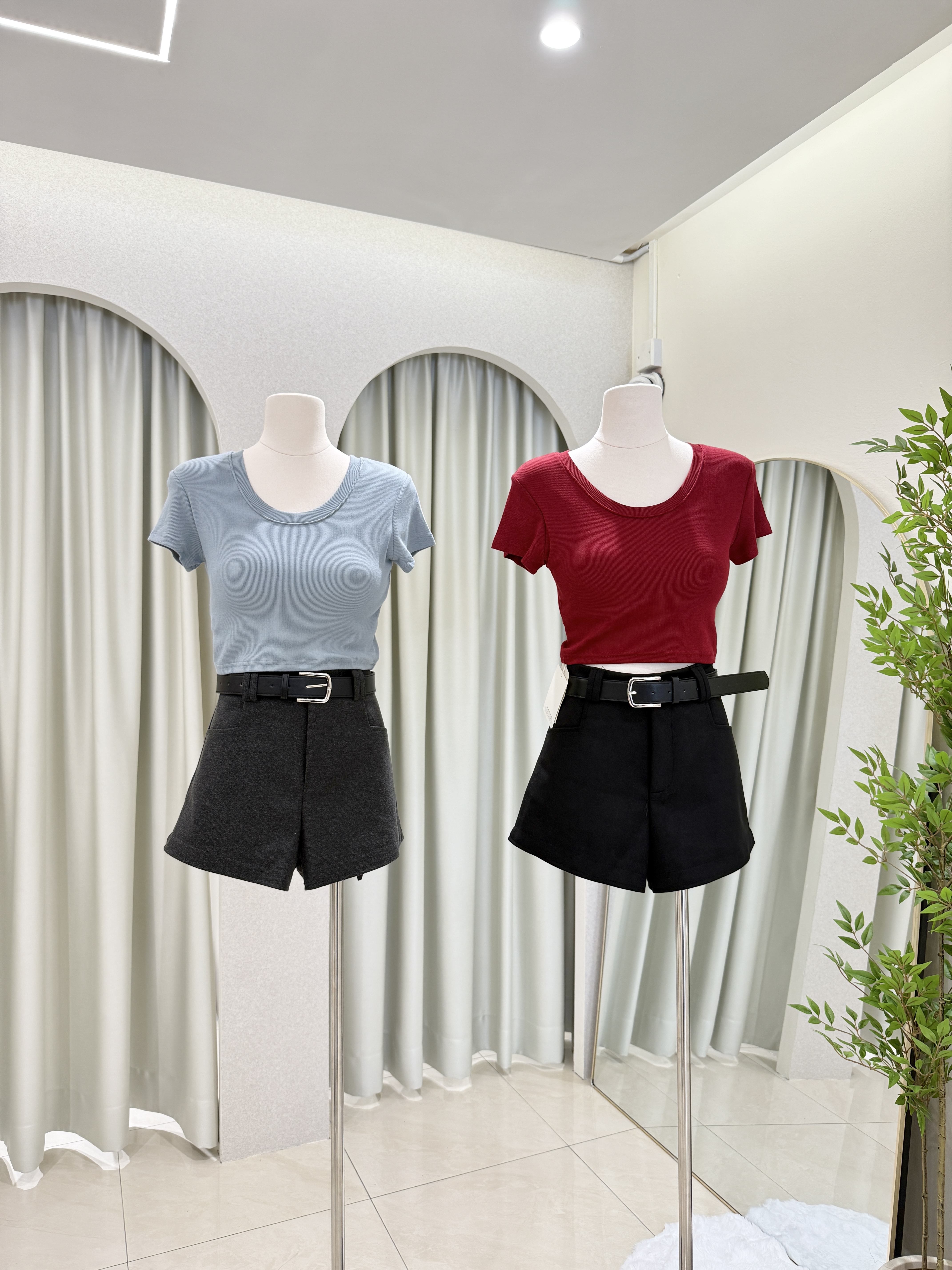 7008 辣妹时尚显瘦高腰裤(送腰带)