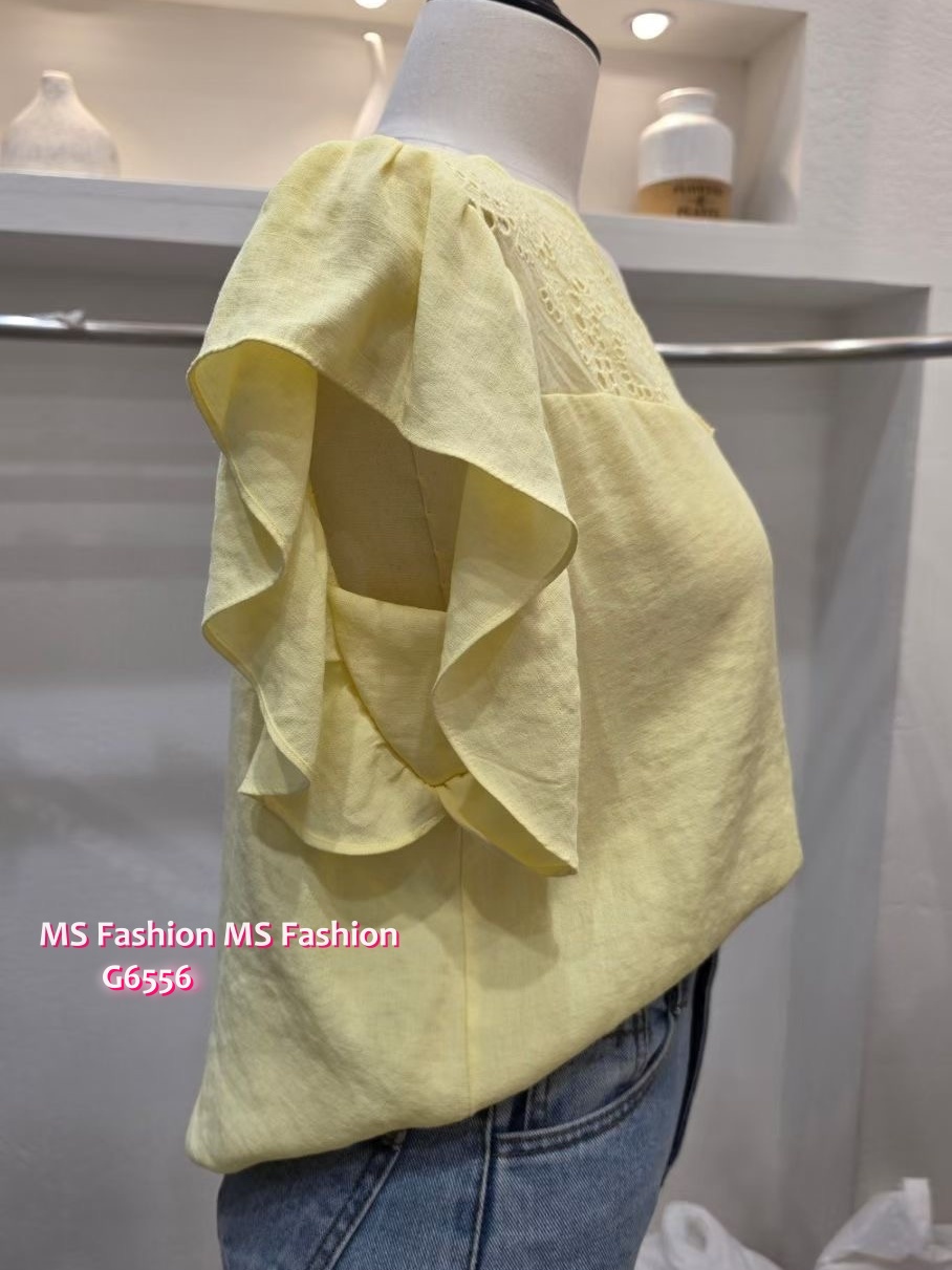 G6556 波浪通花V領top