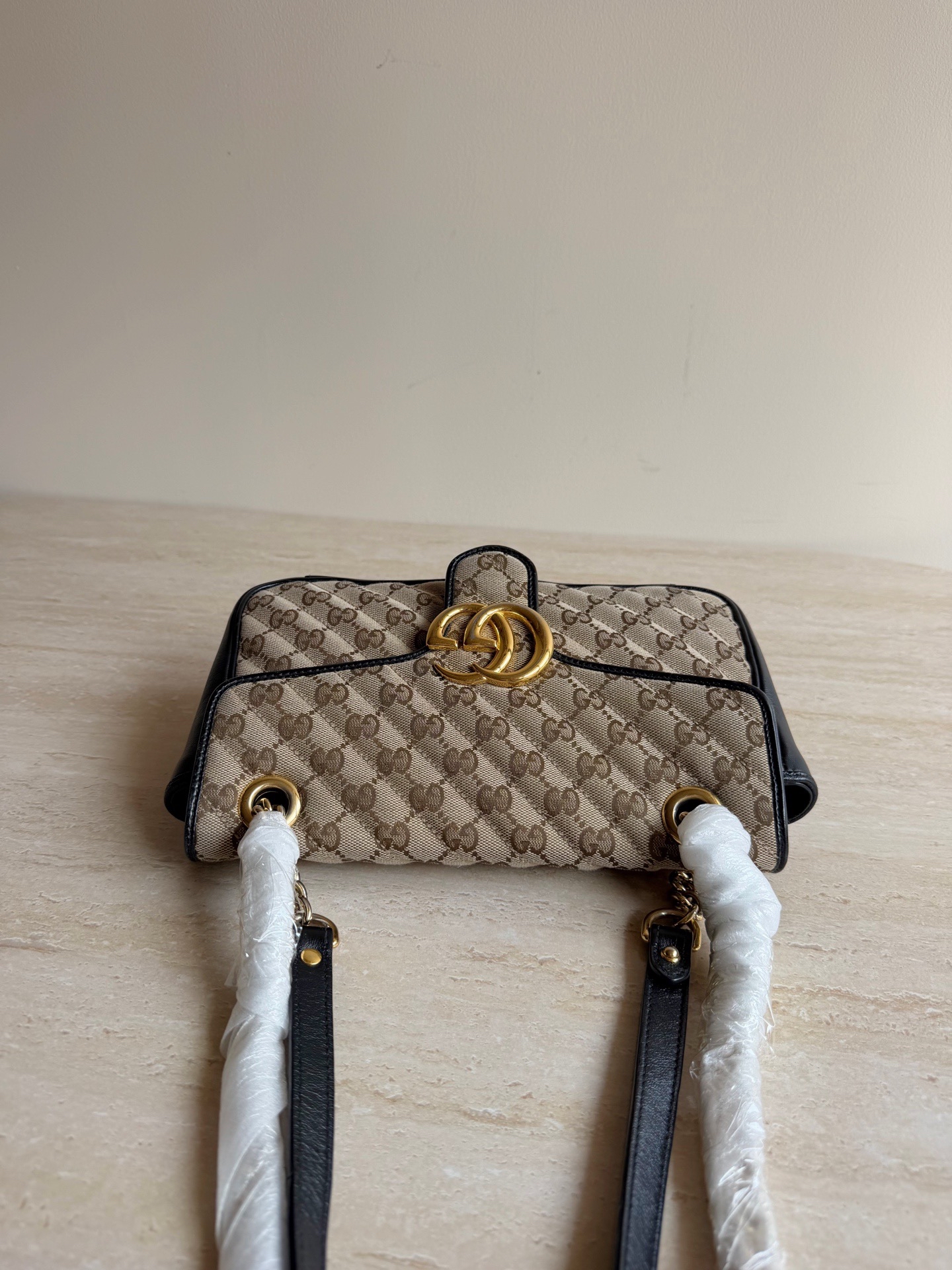 【預訂貨品】Gucci GG+Marmont老花帆布斜孭袋