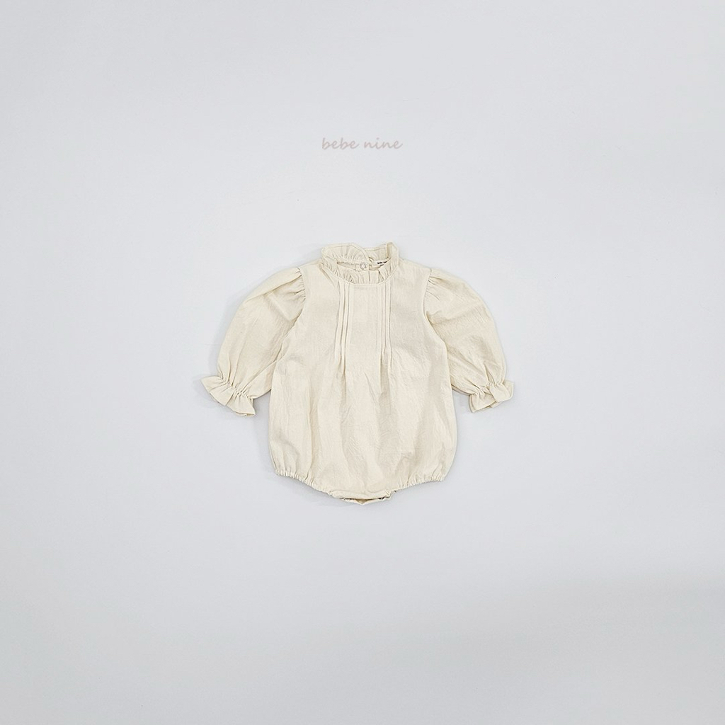 🌸預訂 韓國直送🌸🇰🇷Bebenine兩色摺紋花邊領長袖包屁衣