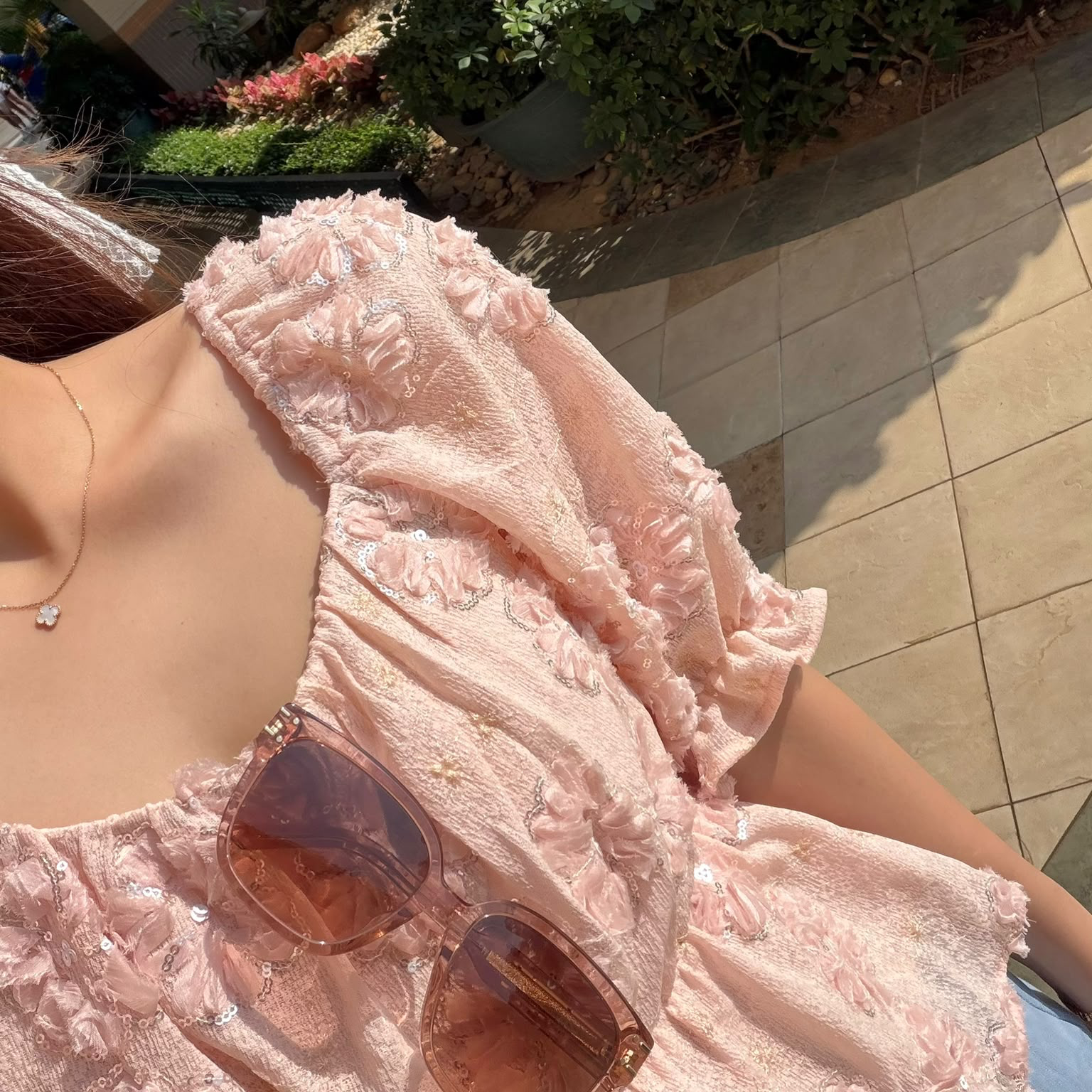 #HANNA-made# The Sequin Blossom Blouse