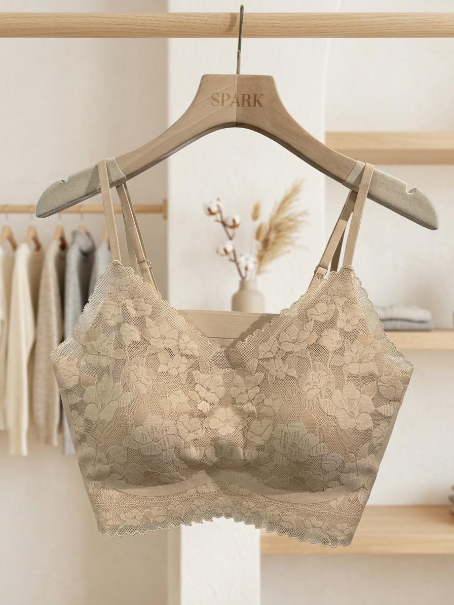 蕾絲花卉無鋼圈打底