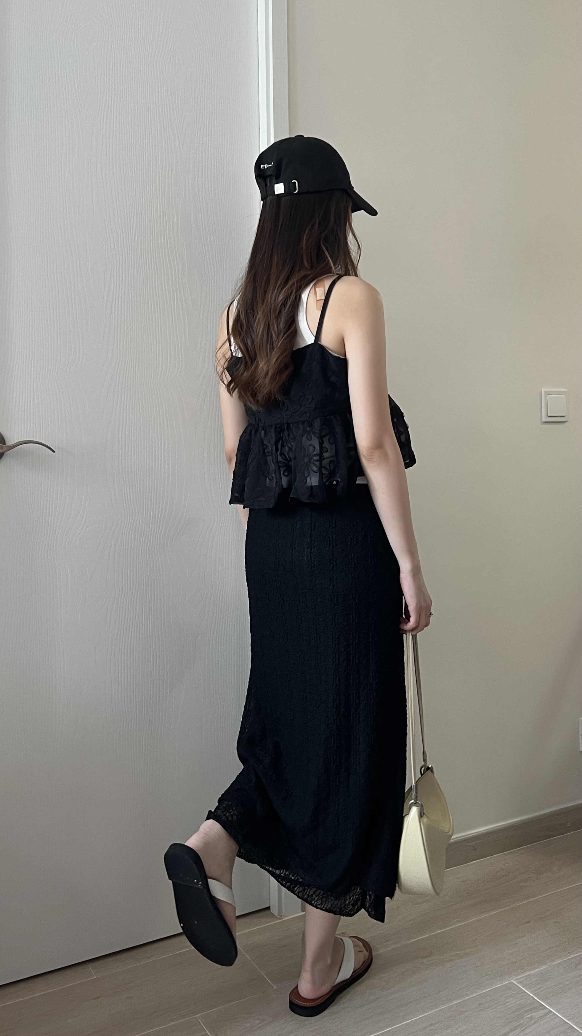 lace雙層小花長裙 免熨