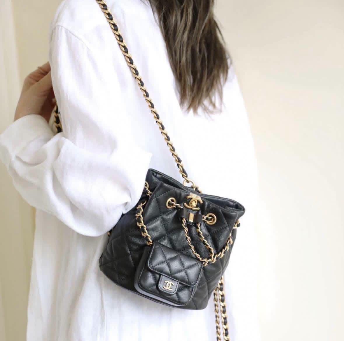 Chanel mini backpack AS3947 黑金迷你背囊 100%Authentic,98%new  ✅晶片✅Dust bag✅box