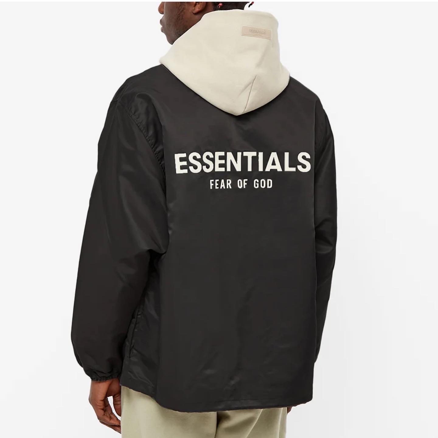 ESSENTIALS LOGO-FLOCKED COACH JACKET | HYPETRADE