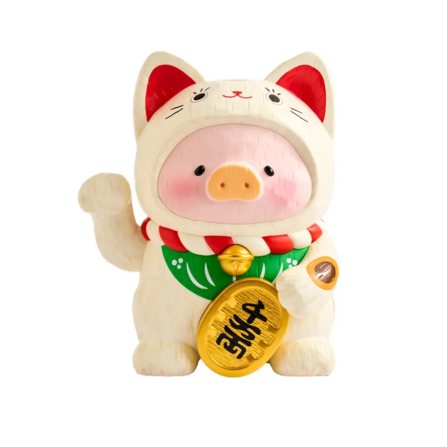 📦訂購 台灣代購 TOYZEROPLUS 罐頭豬 LuLu 仿木雕 金三花貓 招財Lu公仔
