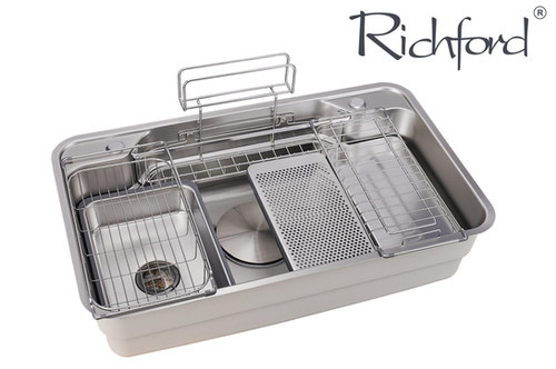 Richford USA RK8048 不銹鋼枱上枱下兩用多功能日式鋅盤 (800*480*226mm 配送多款配件)