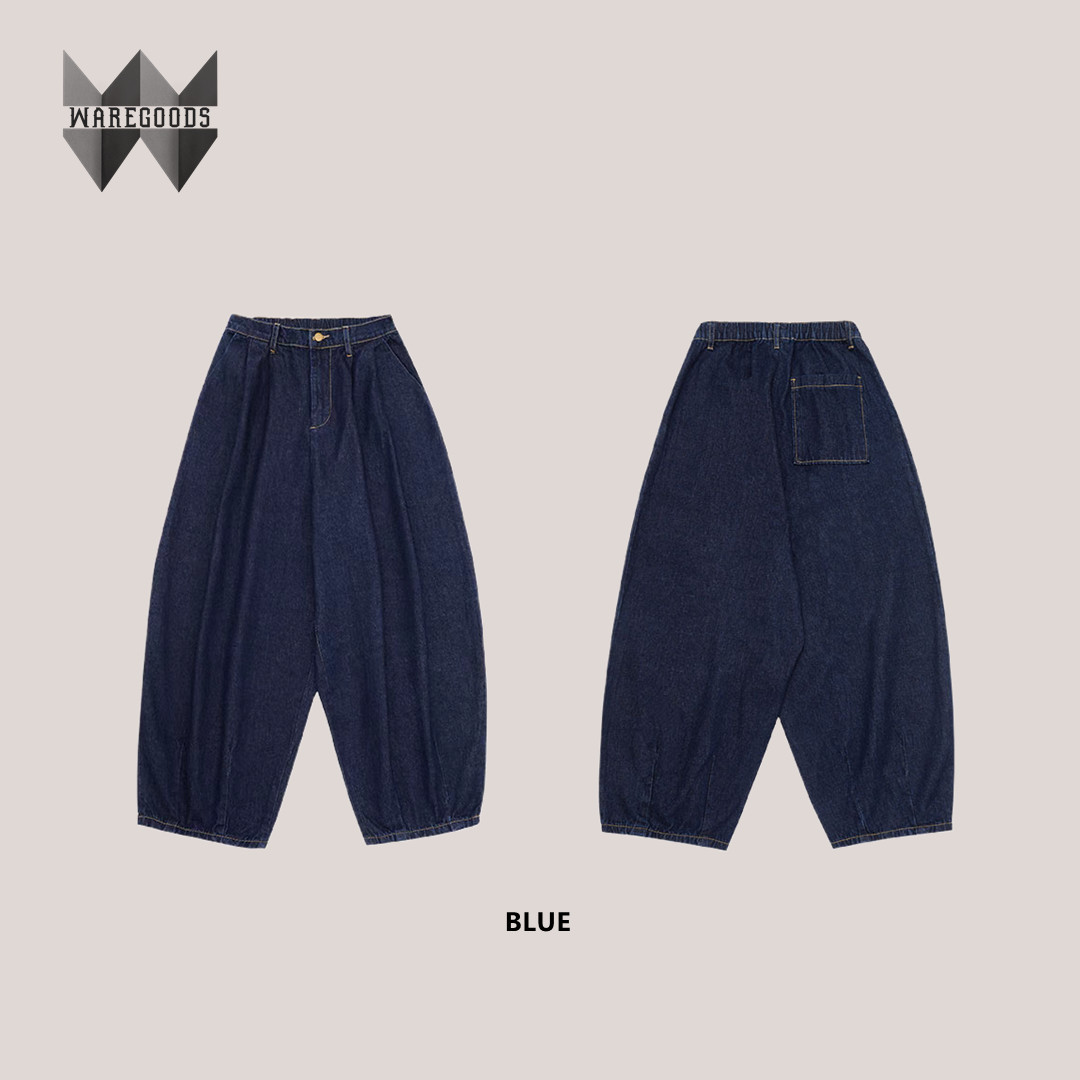 W113日系復古鬆身蘿蔔褲
