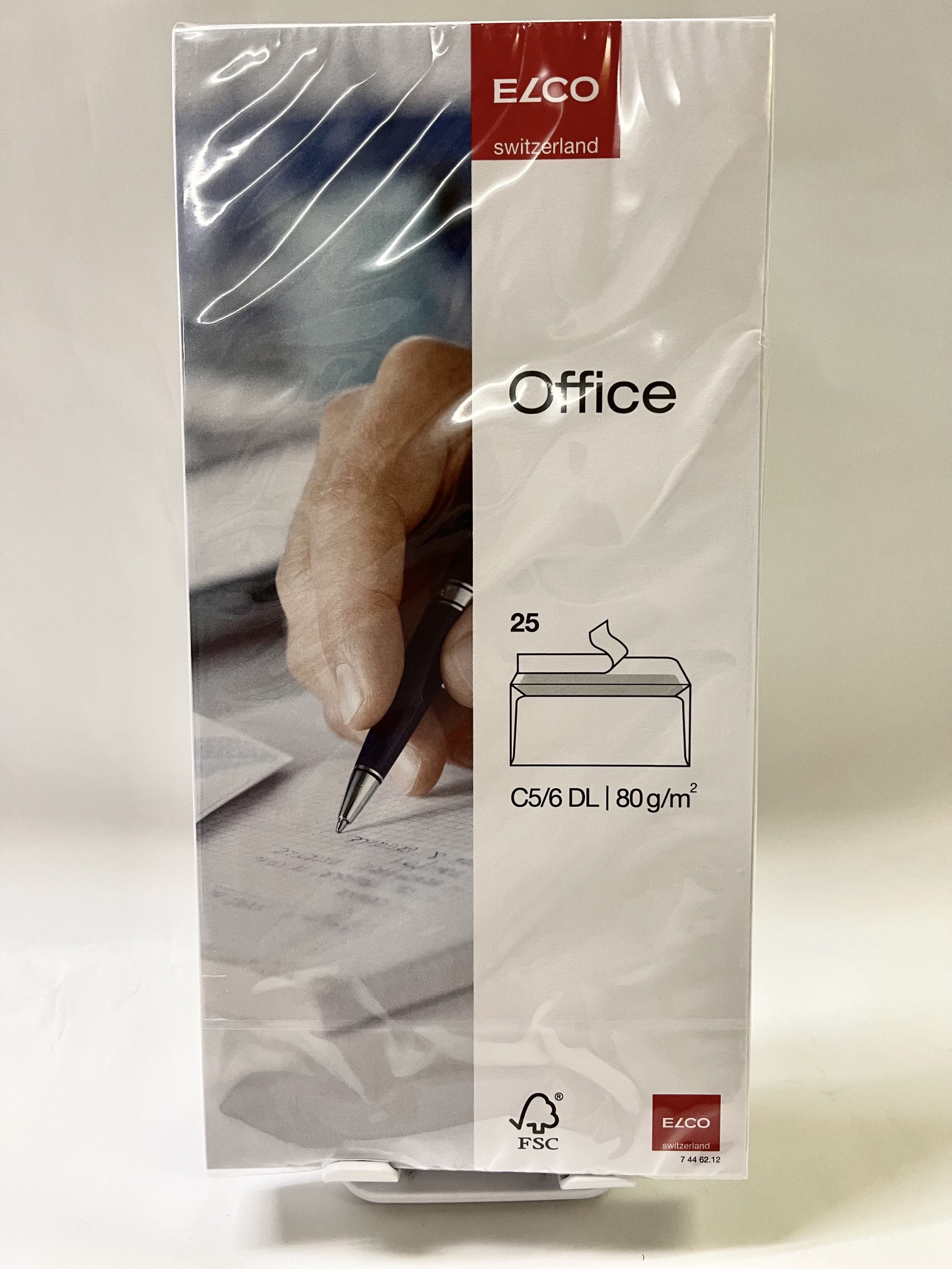 ELCO 瑞士艾奧柯牌Office系列 80gsm C5/6 DL 自動黏䀡白色信封 25個