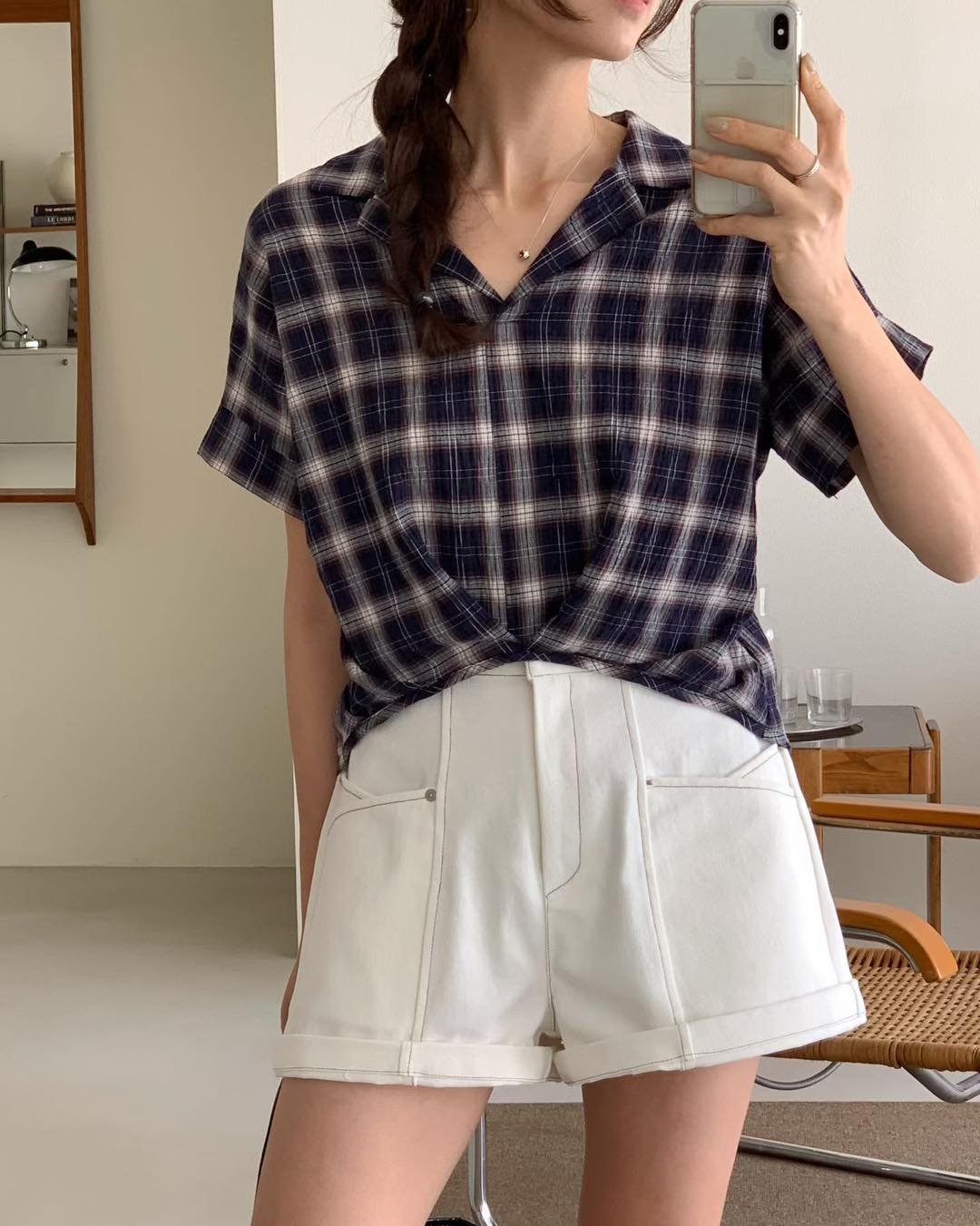 英倫風格仔扭結襯衫