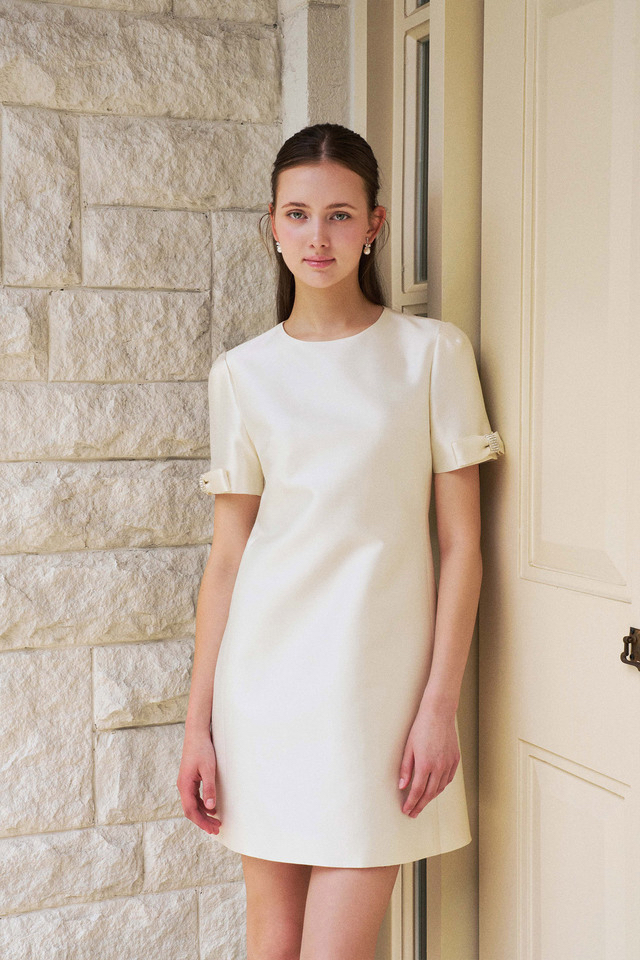 Elegant silky ribbon dress