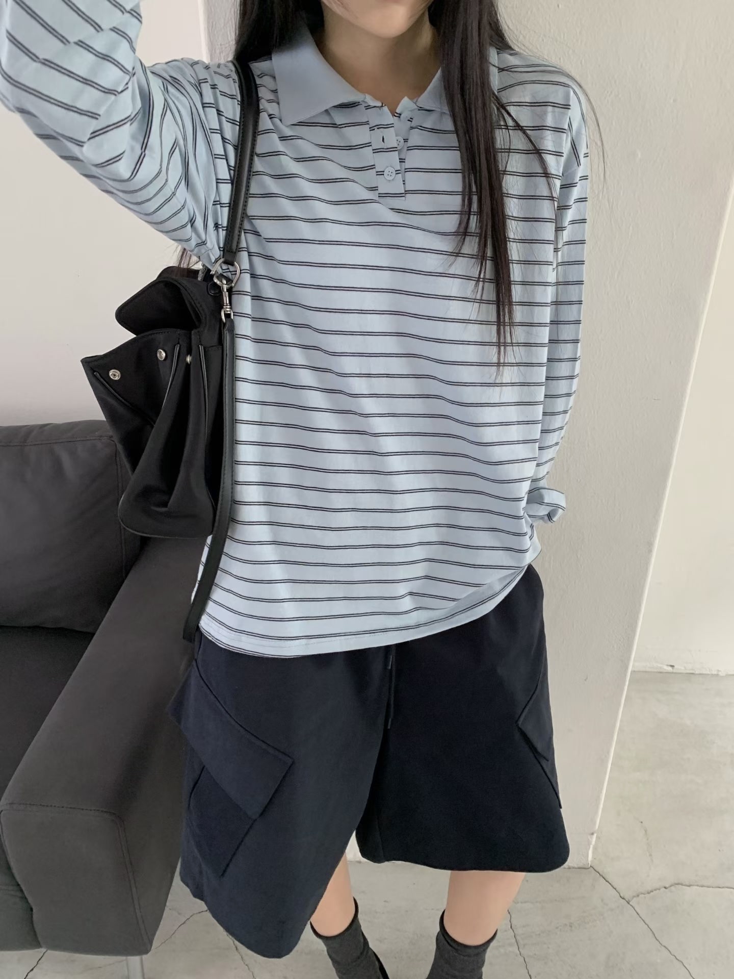 221689 側袋七分布褲