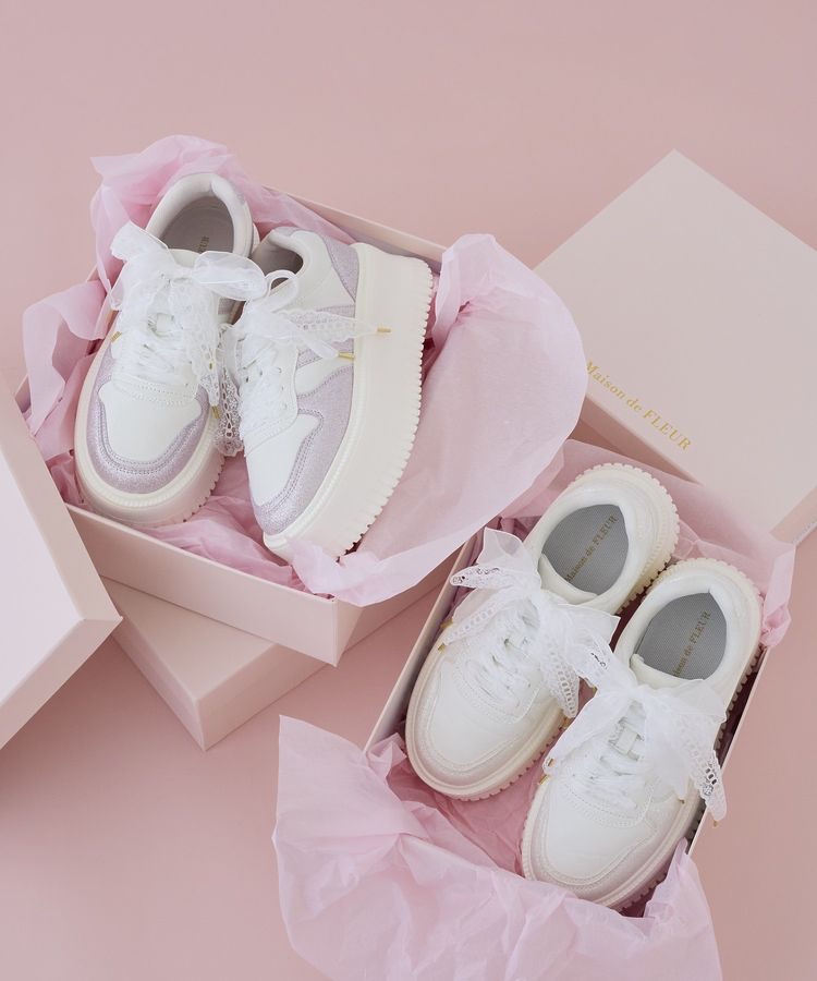 🎀【預訂】Maison de FLEUR Lace厚底波鞋 P