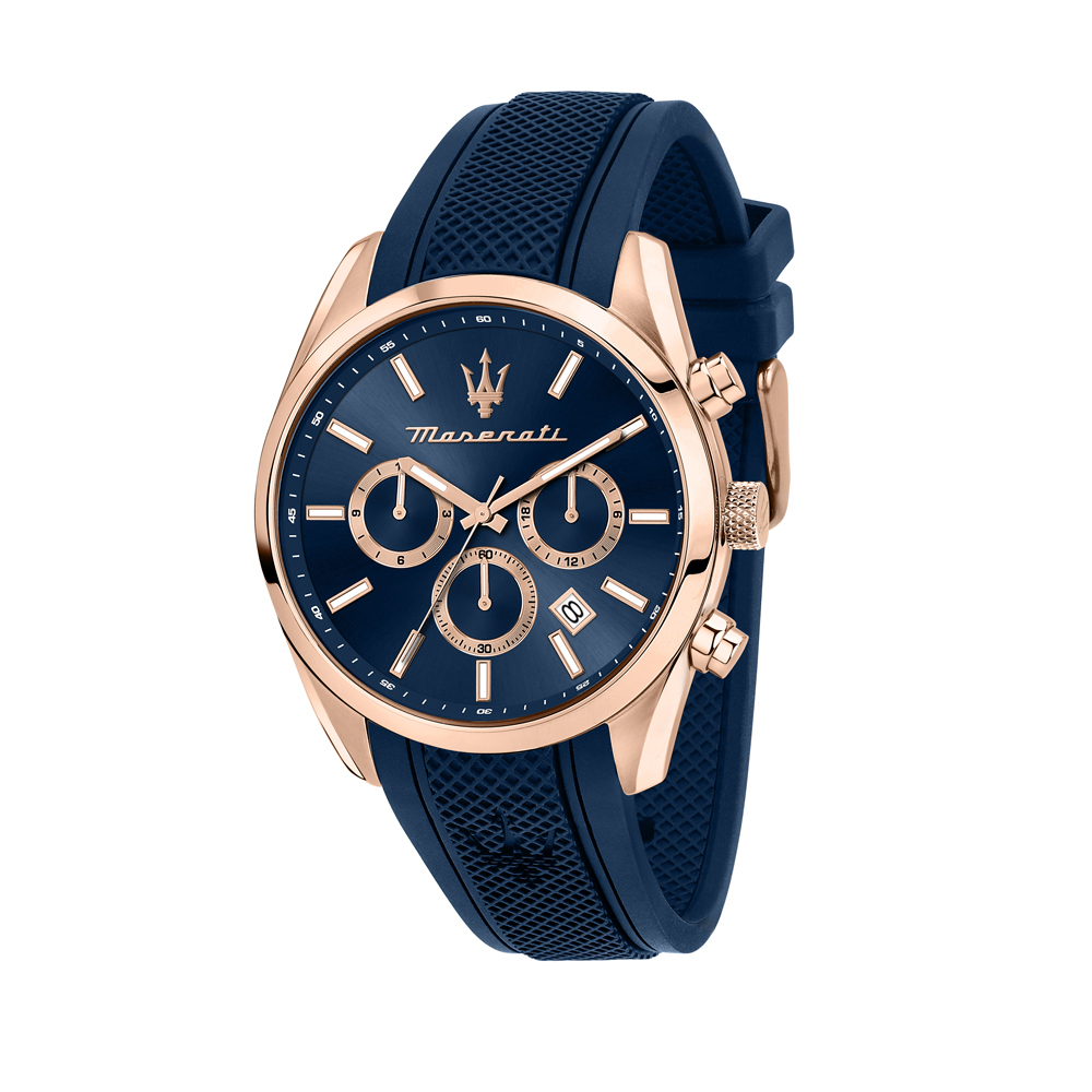 Maserati 兩地時間矽膠帶手錶 R8851151012